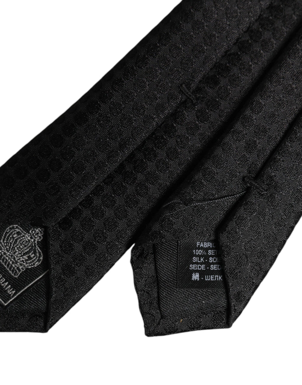 Dolce & Gabbana Schwarze Kreise Seidenkrawatte verstellbar