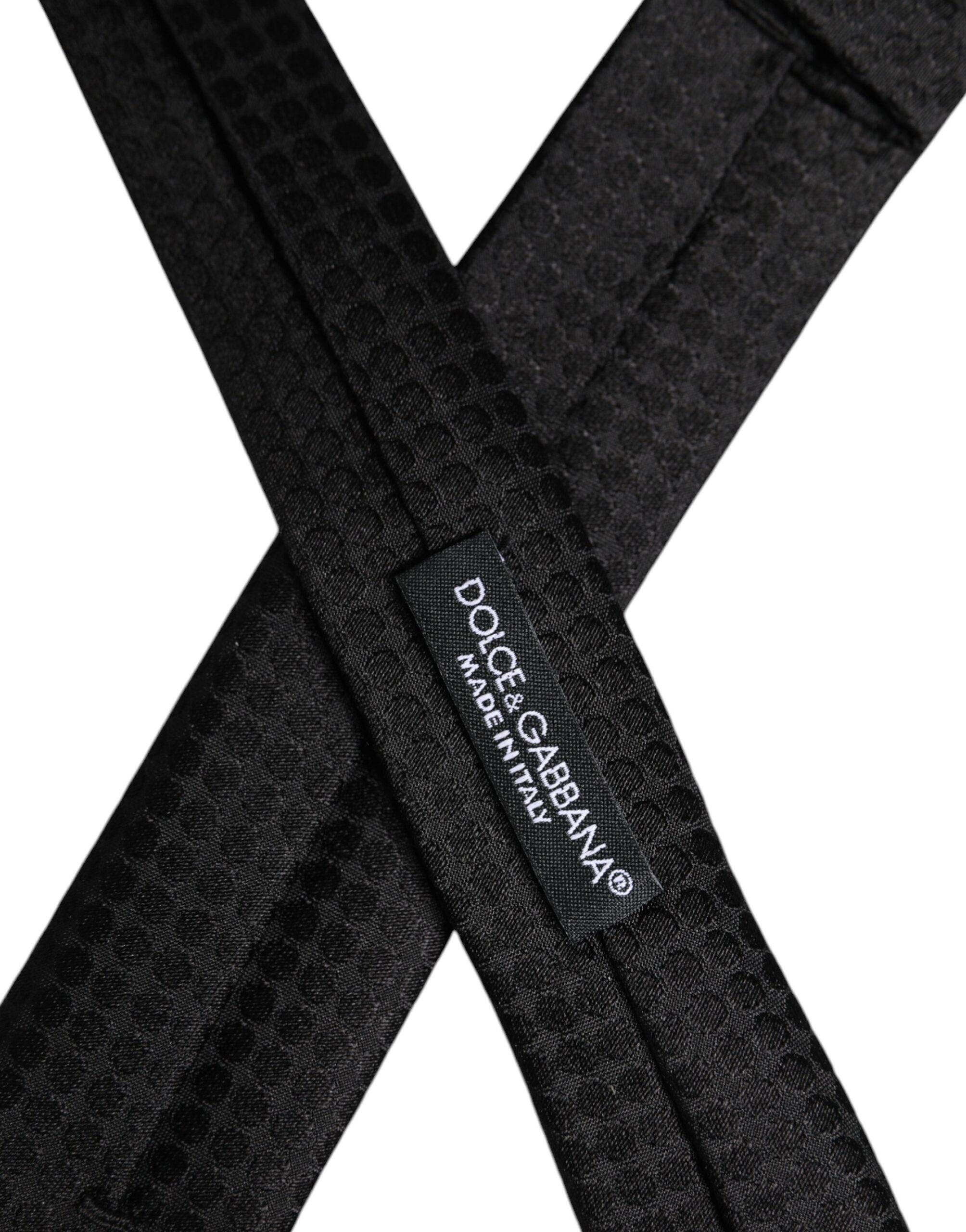 Dolce & Gabbana Schwarze Kreise Seidenkrawatte verstellbar