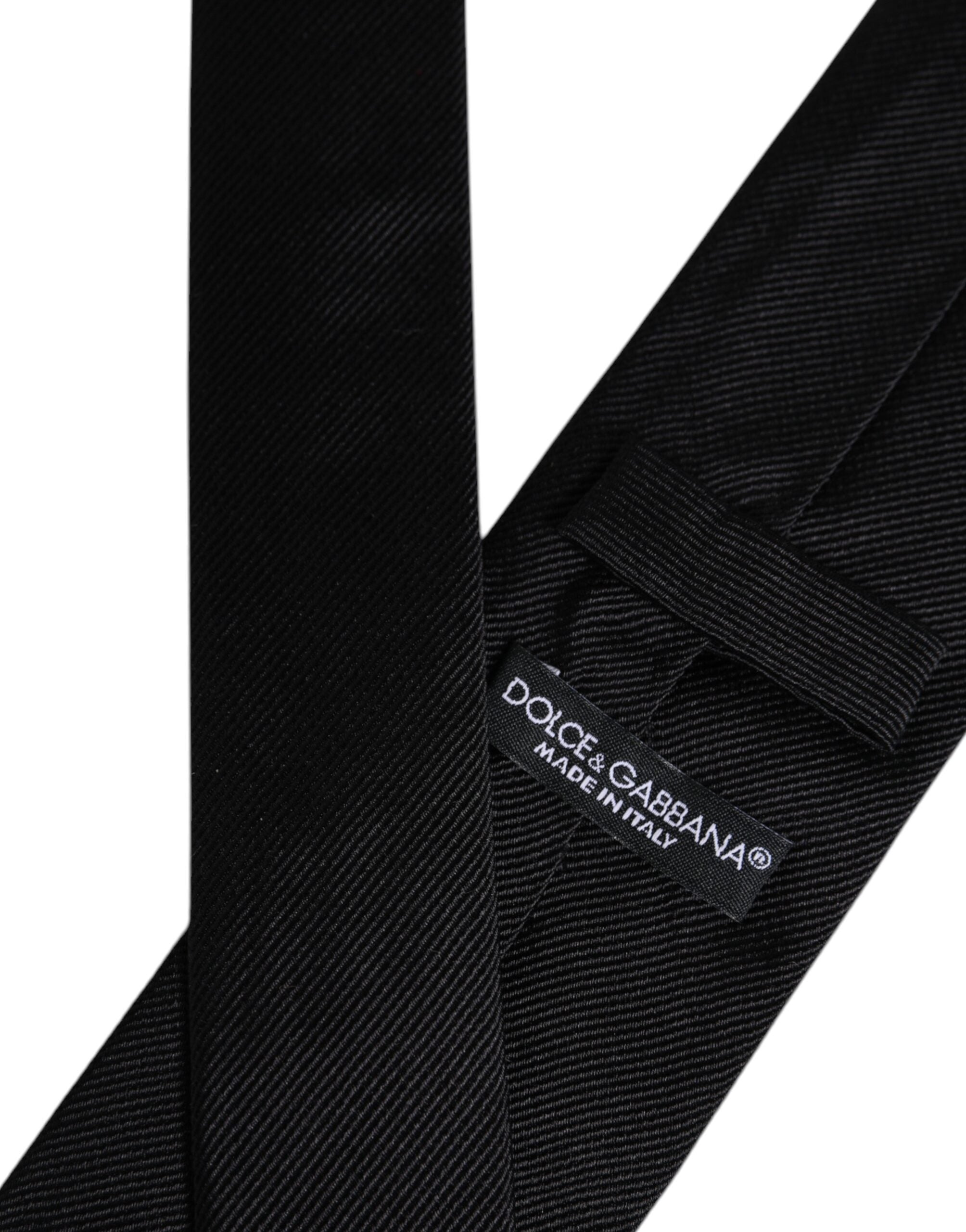 Dolce & Gabbana Schwarze Seidenkrawatte, verstellbar
