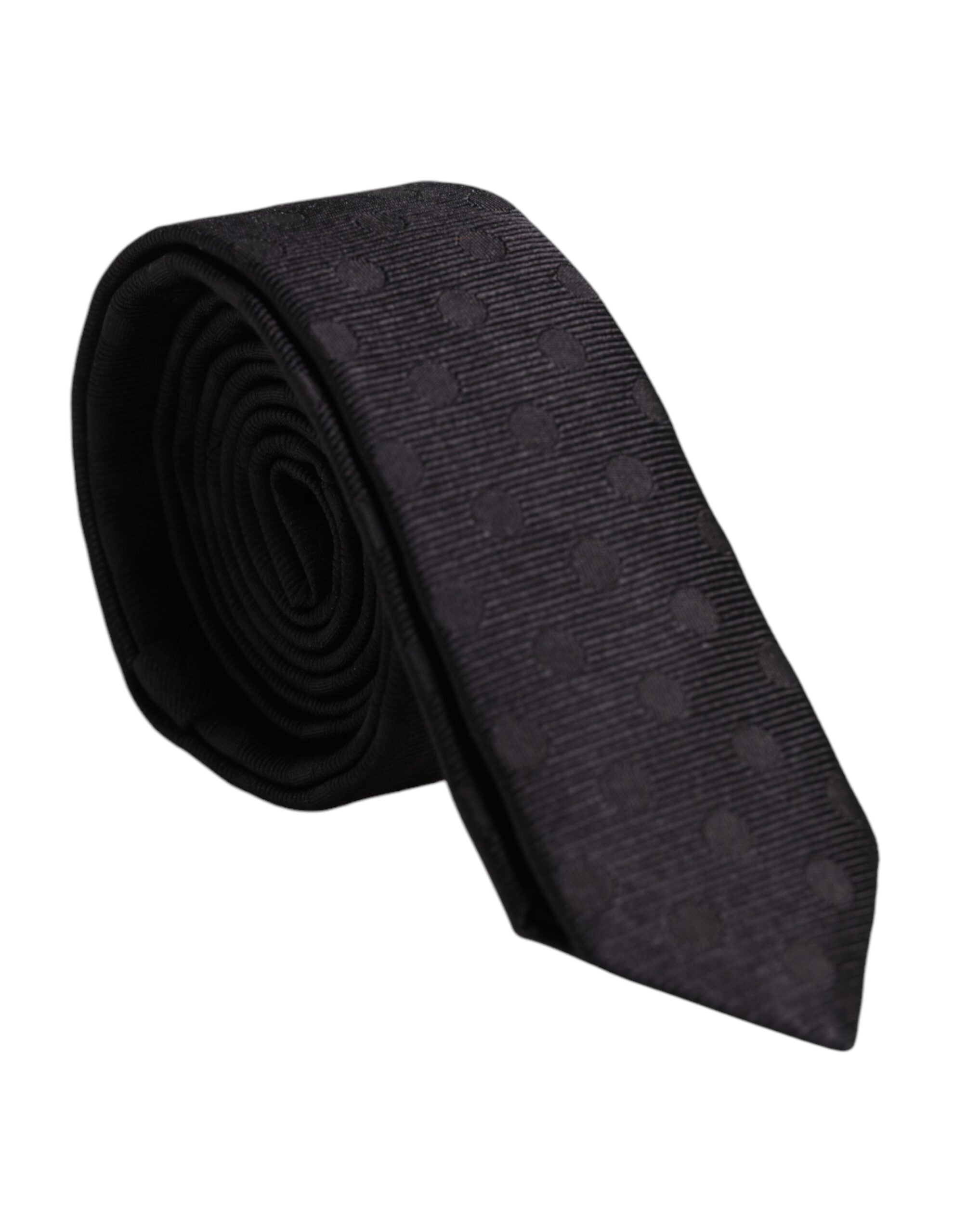 Dolce & Gabbana Schwarze Kreise Seidenkrawatte verstellbar