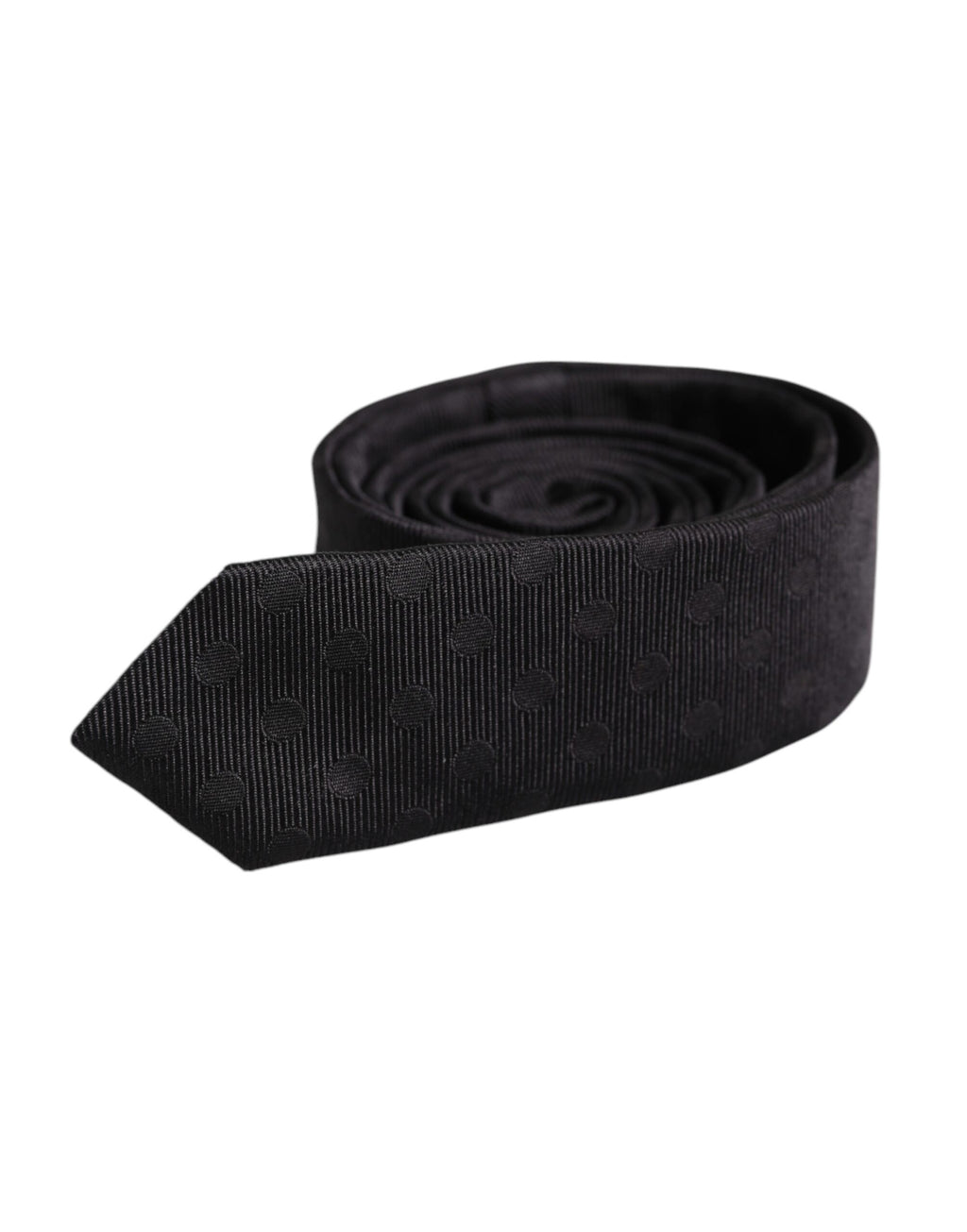 Dolce & Gabbana Schwarze Kreise Seidenkrawatte verstellbar