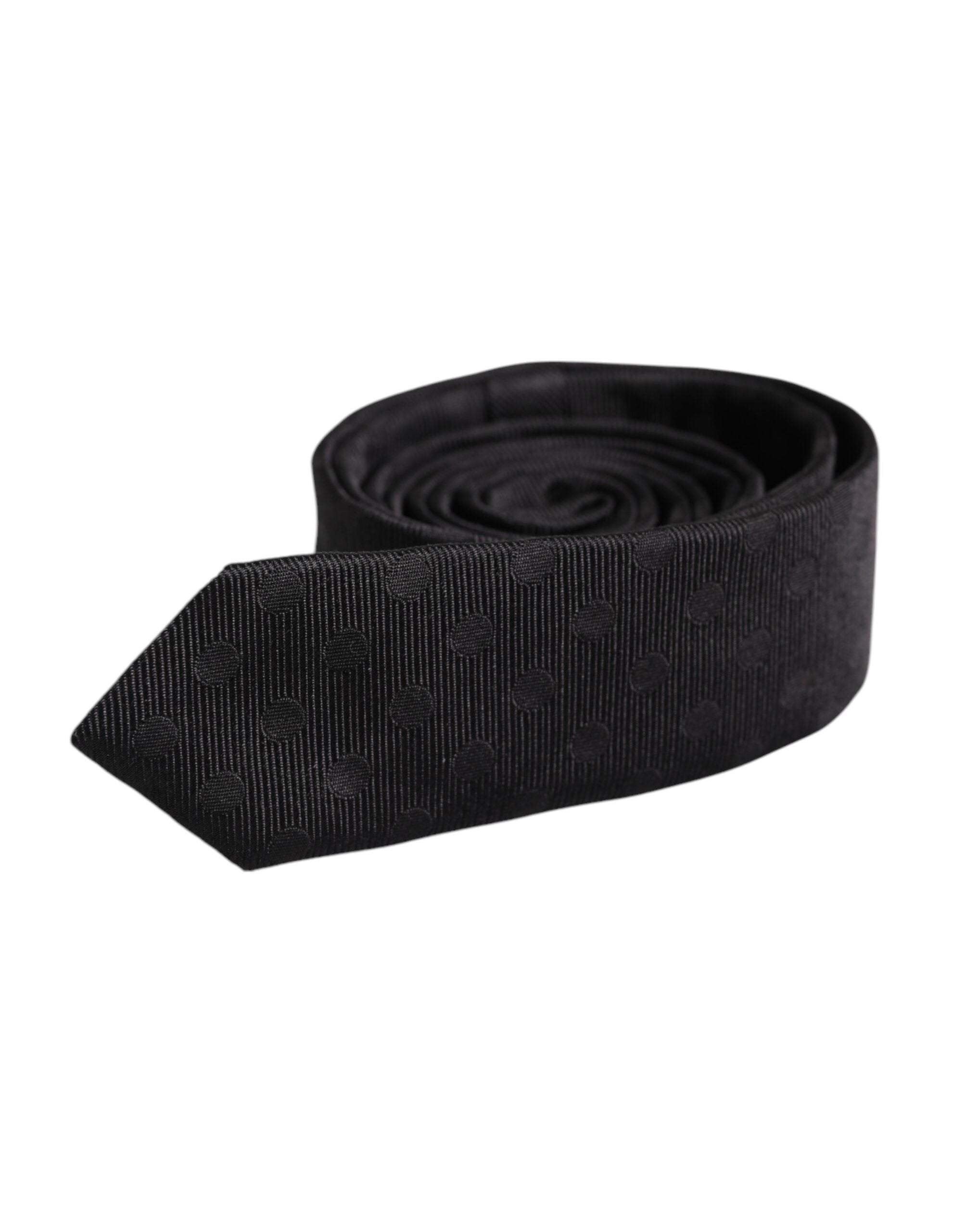 Dolce & Gabbana Schwarze Kreise Seidenkrawatte verstellbar