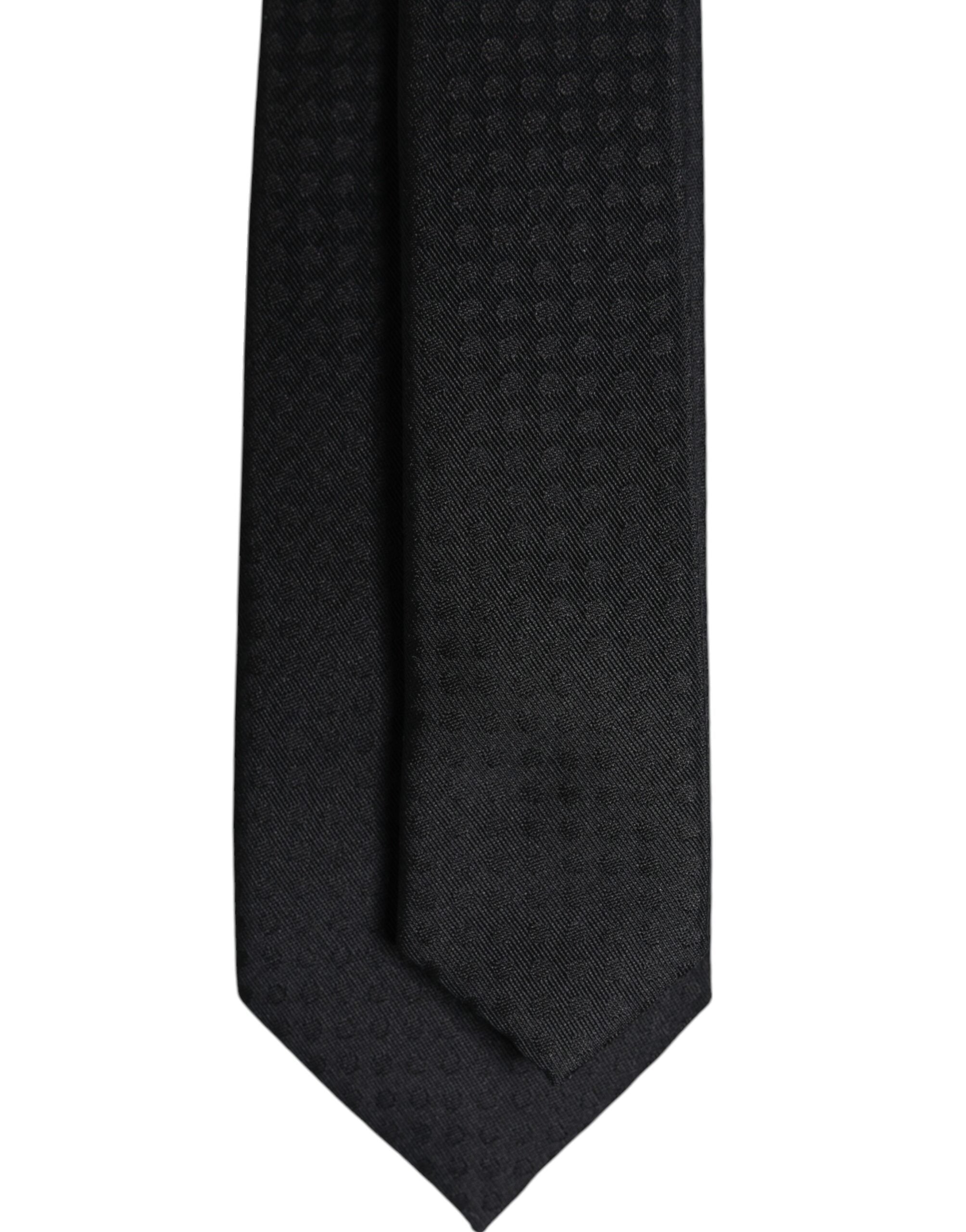 Dolce & Gabbana Schwarze Kreise Seidenkrawatte verstellbar