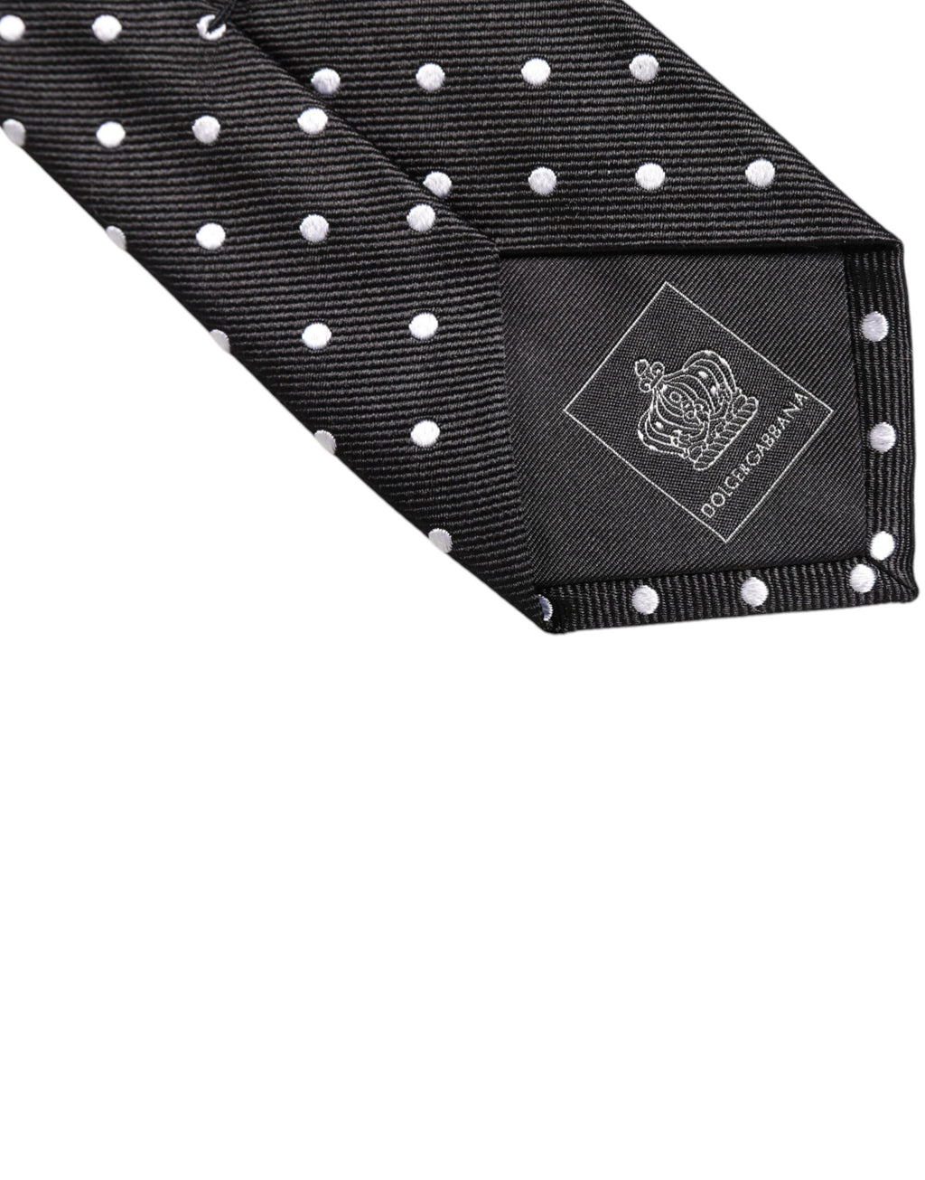 Dolce & Gabbana Schwarze gepunktete Seidenkrawatte, verstellbar
