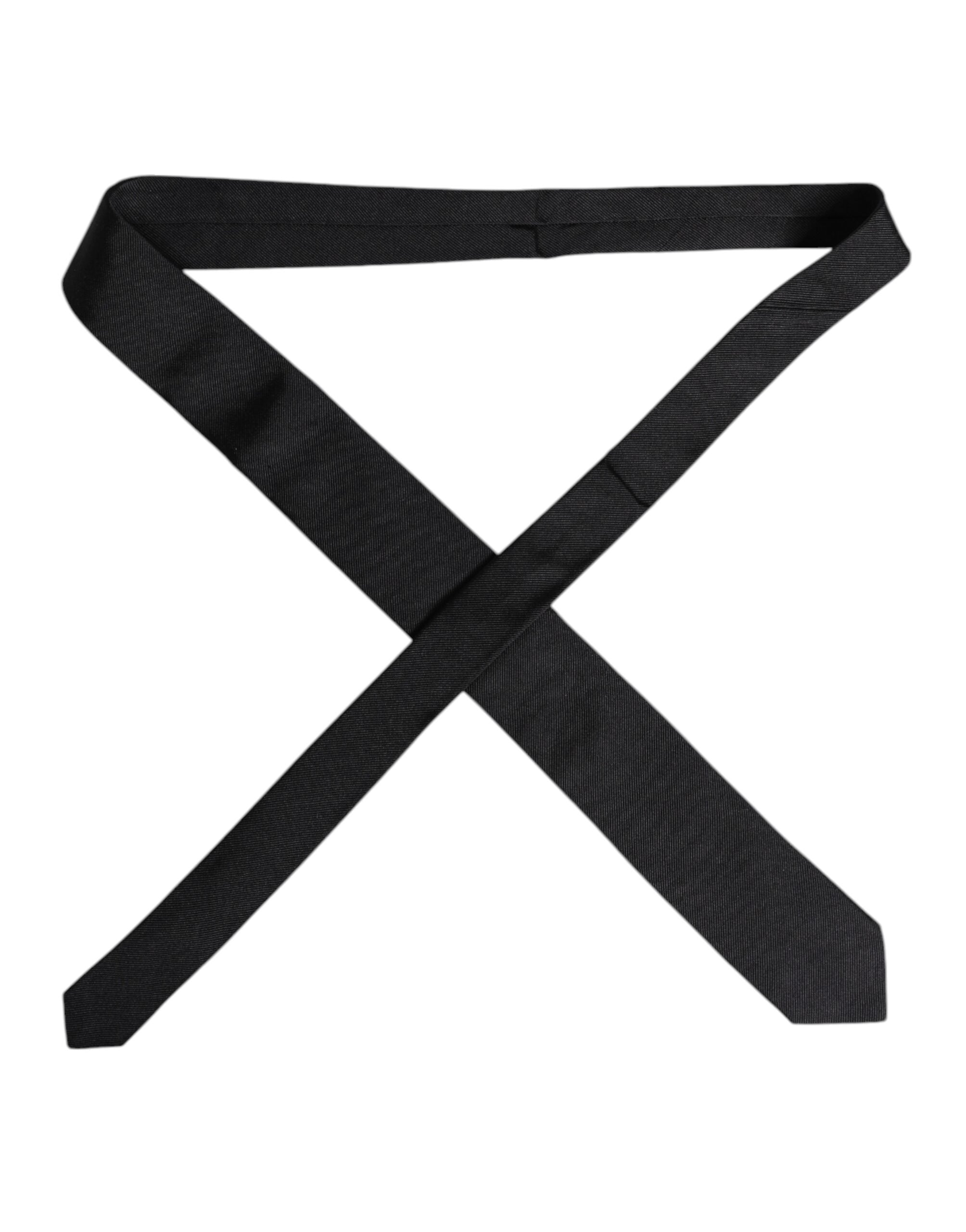 Dolce & Gabbana Schwarze Seidenkrawatte, verstellbar