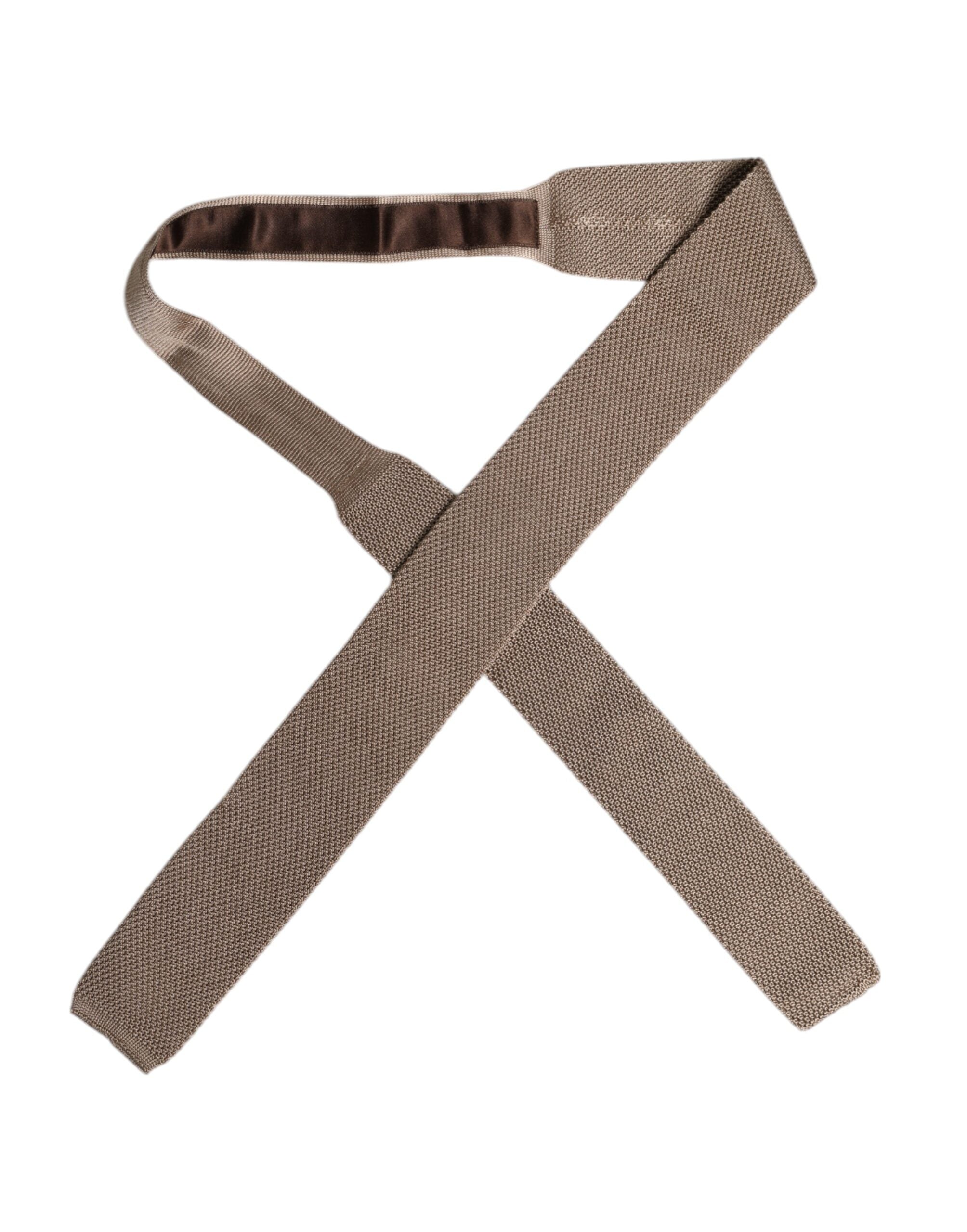 Dolce & Gabbana Braune Seidenkrawatte Verstellbar Krawatte