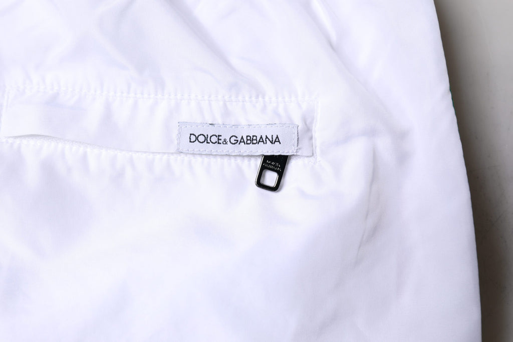 Dolce & Gabbana Weiße Streifen Beachwear Shorts 2 Stück Bademode