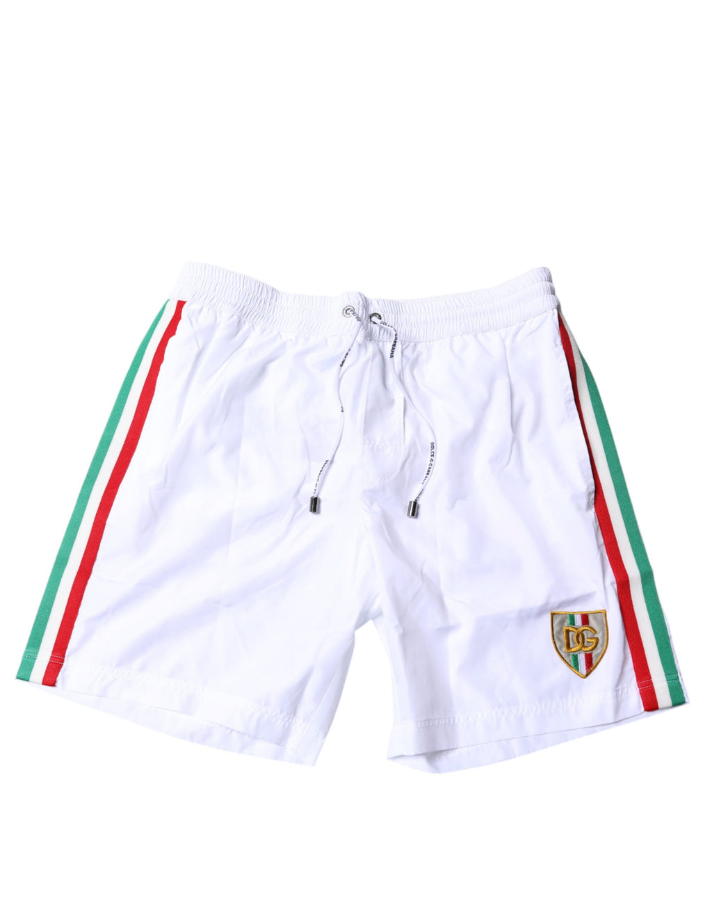 Dolce & Gabbana Weiße Streifen Beachwear Shorts 2Pc Bademode
