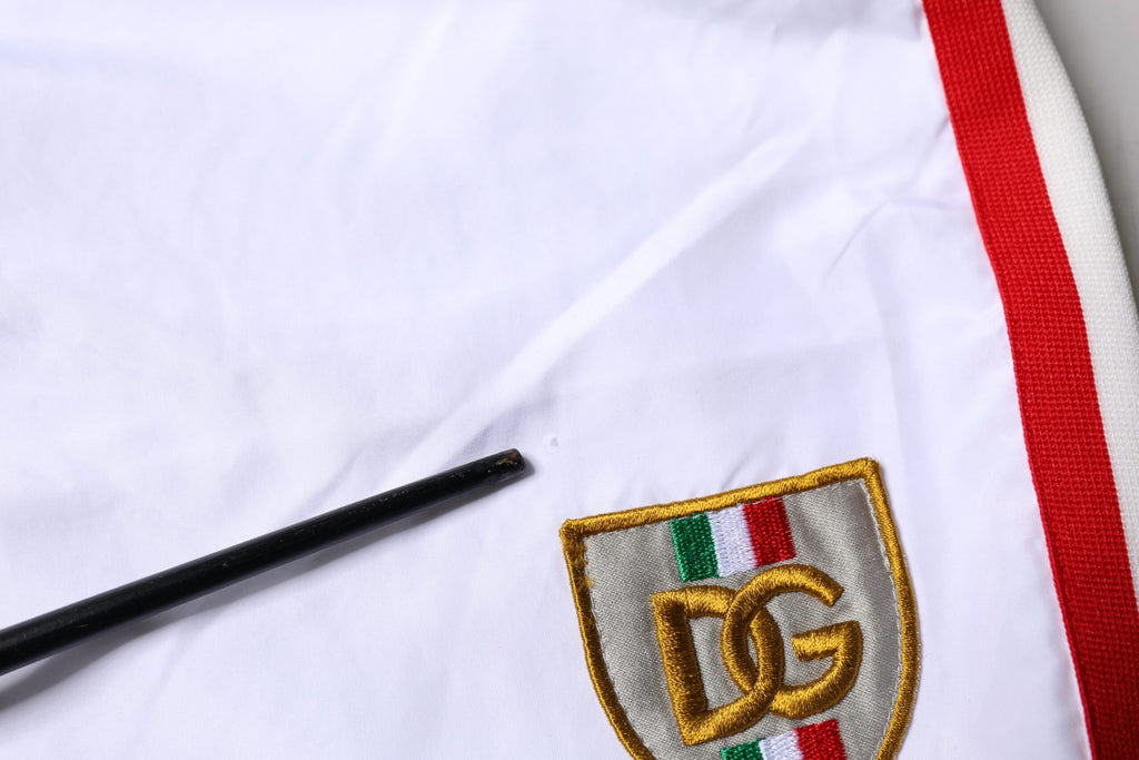 Dolce & Gabbana Weiße Streifen Beachwear Shorts 2Pc Bademode