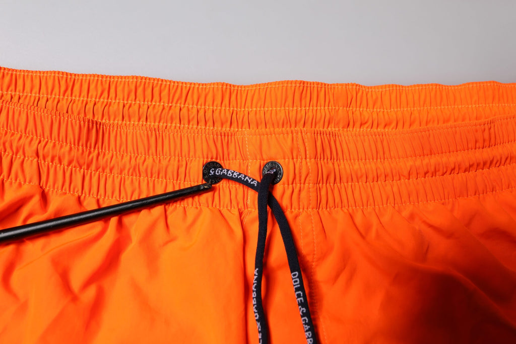 Dolce & Gabbana Orange Polyester Strandbekleidung Shorts 2Pc Bademode