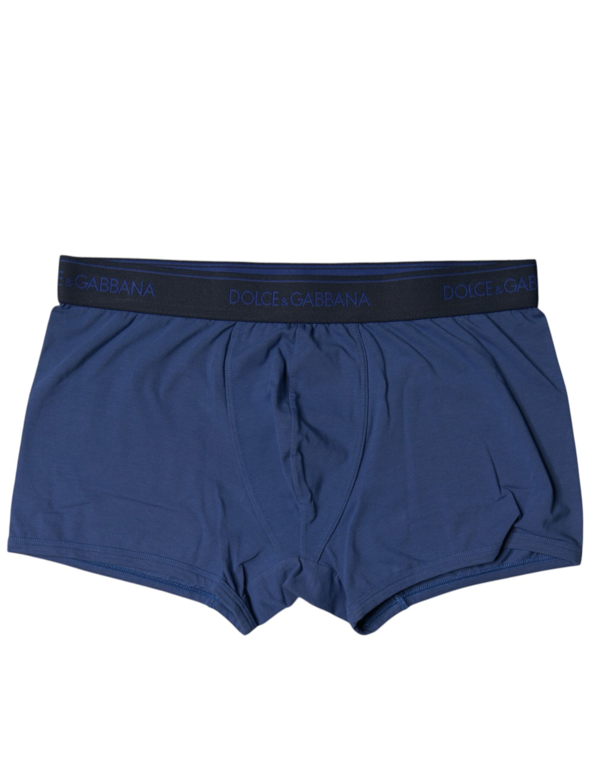 Dolce & Gabbana Blaue Cotton Stretch Regular Boxer Unterwäsche