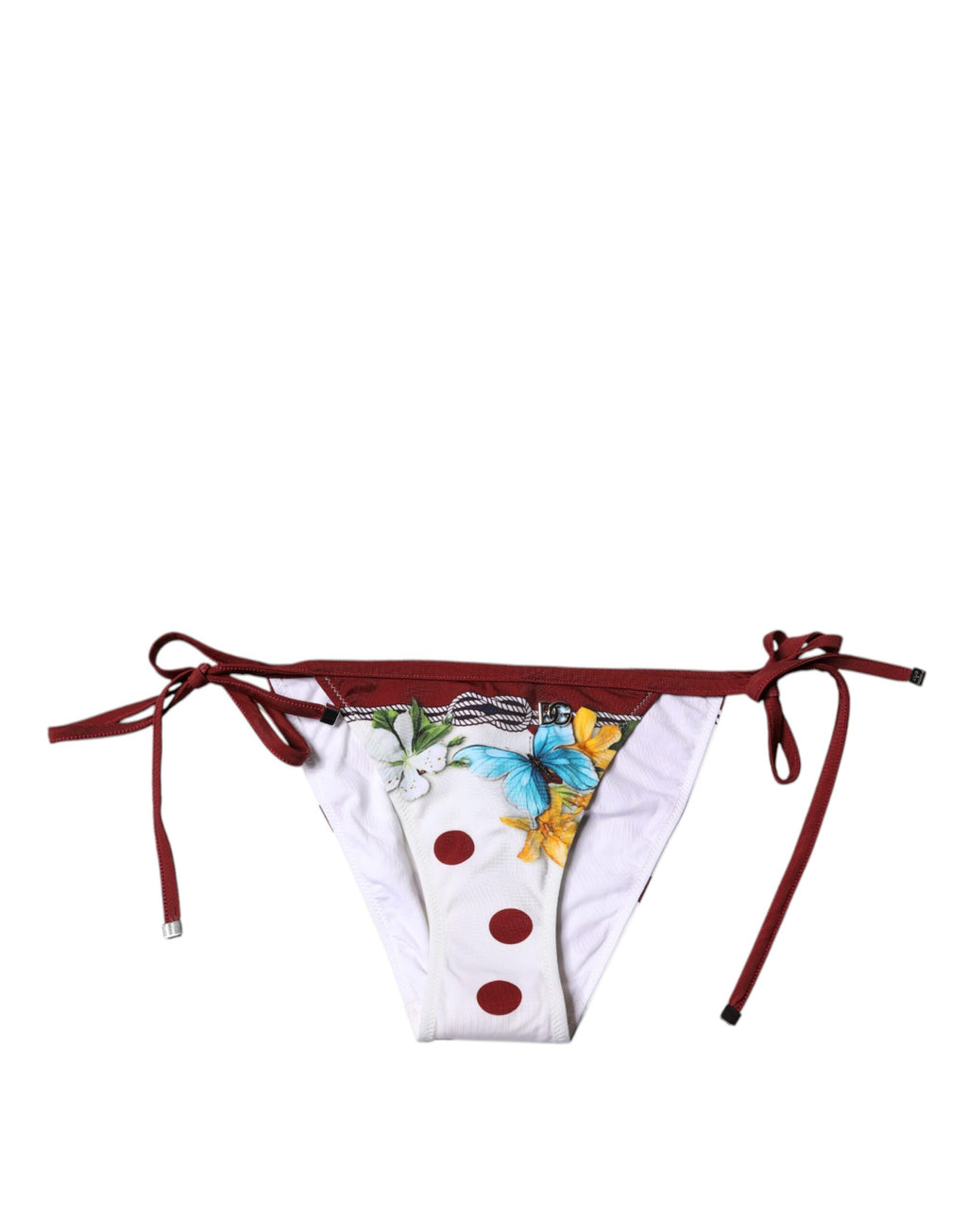 Dolce & Gabbana Wit Bloemenprint Zwempak Bikinibroekje Zwemkleding