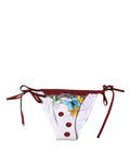 Dolce & Gabbana Wit Bloemenprint Zwempak Bikinibroekje Zwemkleding
