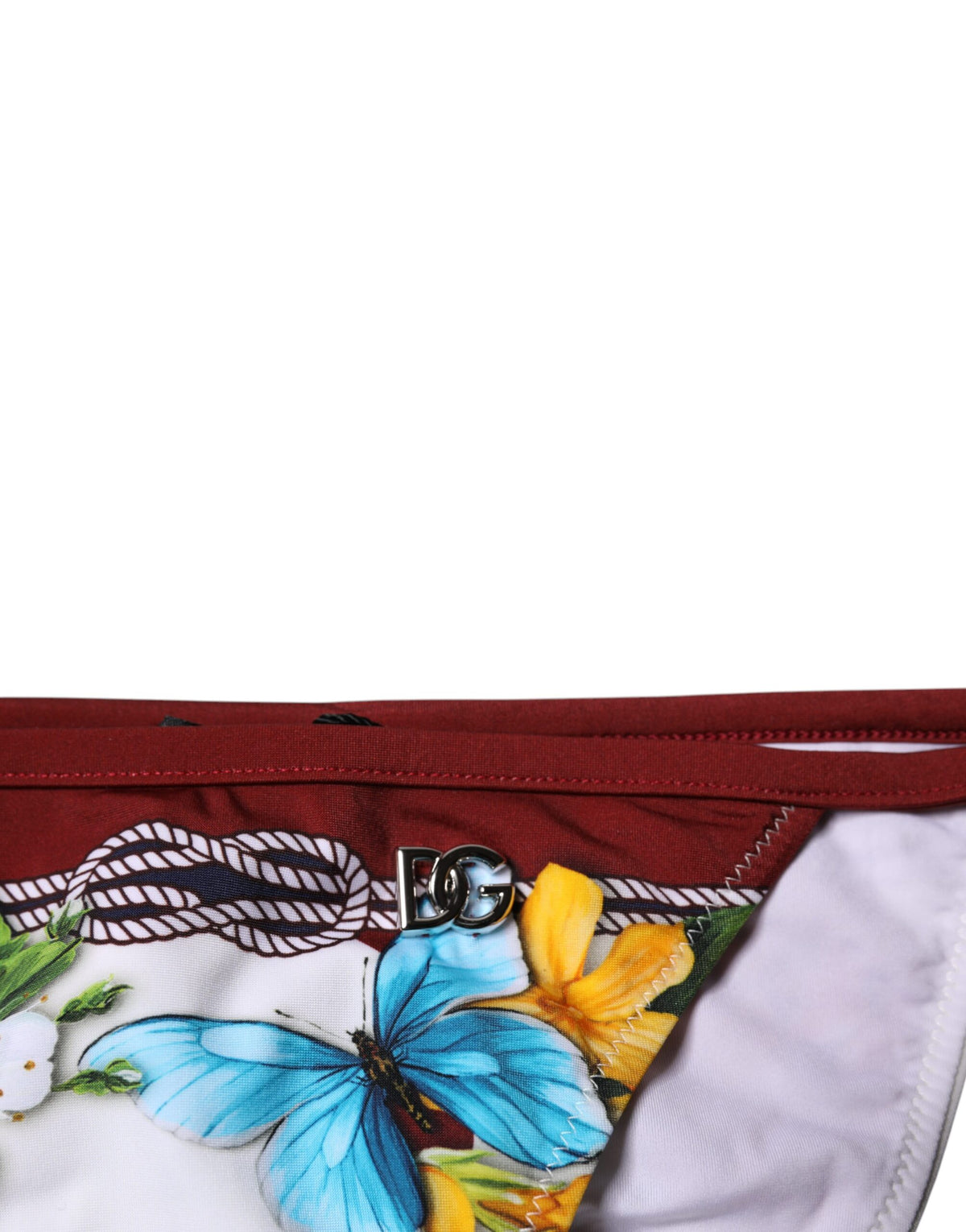 Dolce & Gabbana Wit Bloemenprint Zwempak Bikinibroekje Zwemkleding