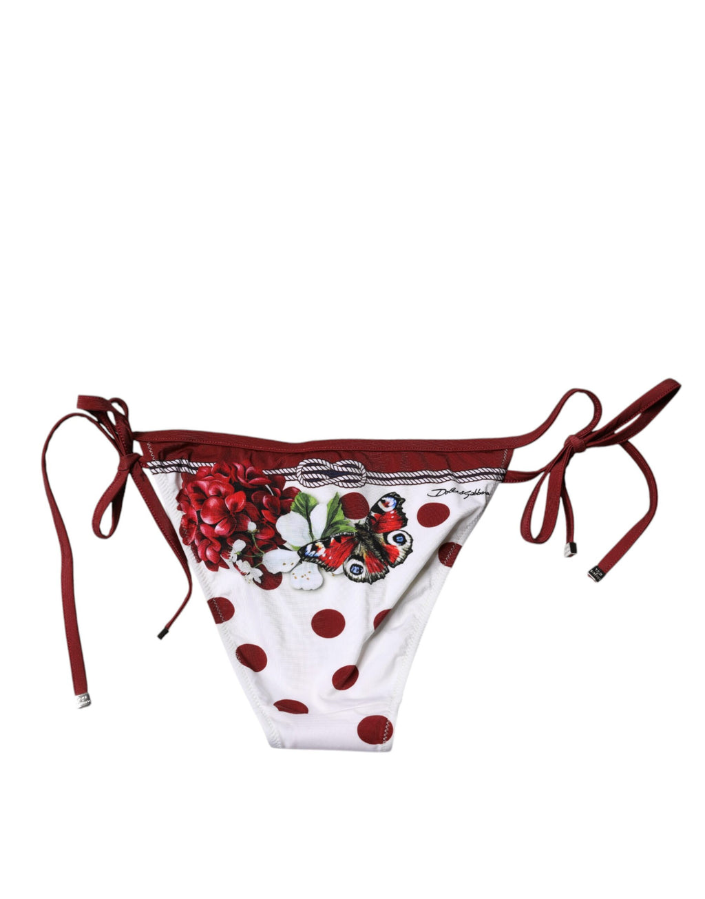 Dolce & Gabbana Wit Bloemenprint Zwempak Bikinibroekje Zwemkleding