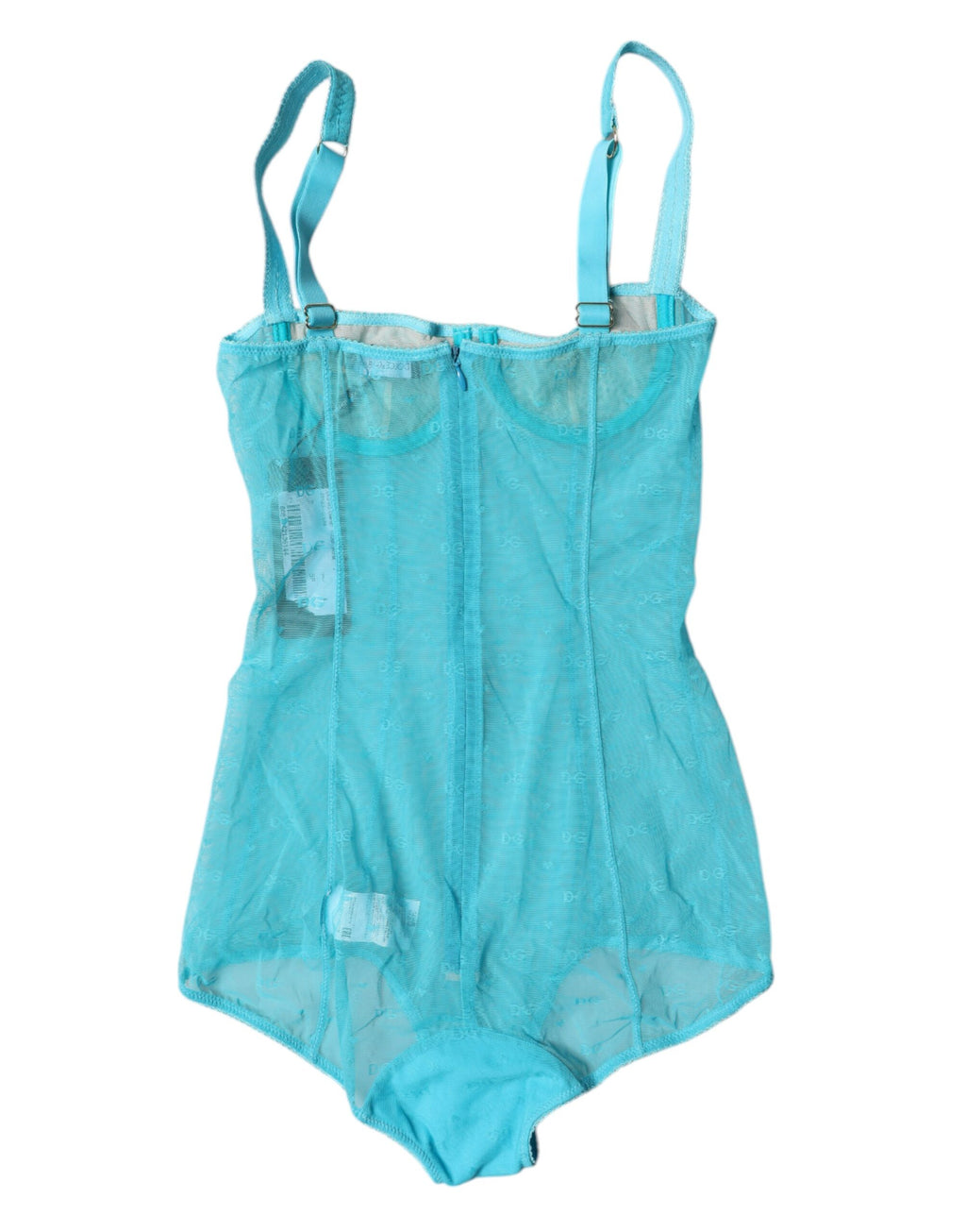 Dolce & Gabbana Blauer Tüll-Balconette-BH Bodysuit Unterwäsche