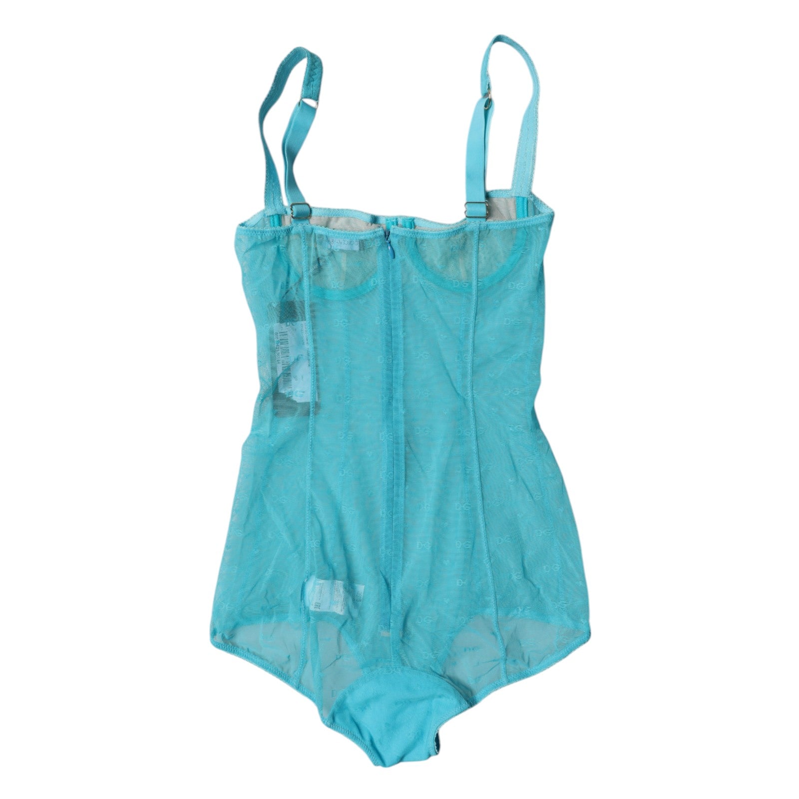 Dolce & Gabbana Blauer Tüll-Balconette-BH Bodysuit Unterwäsche