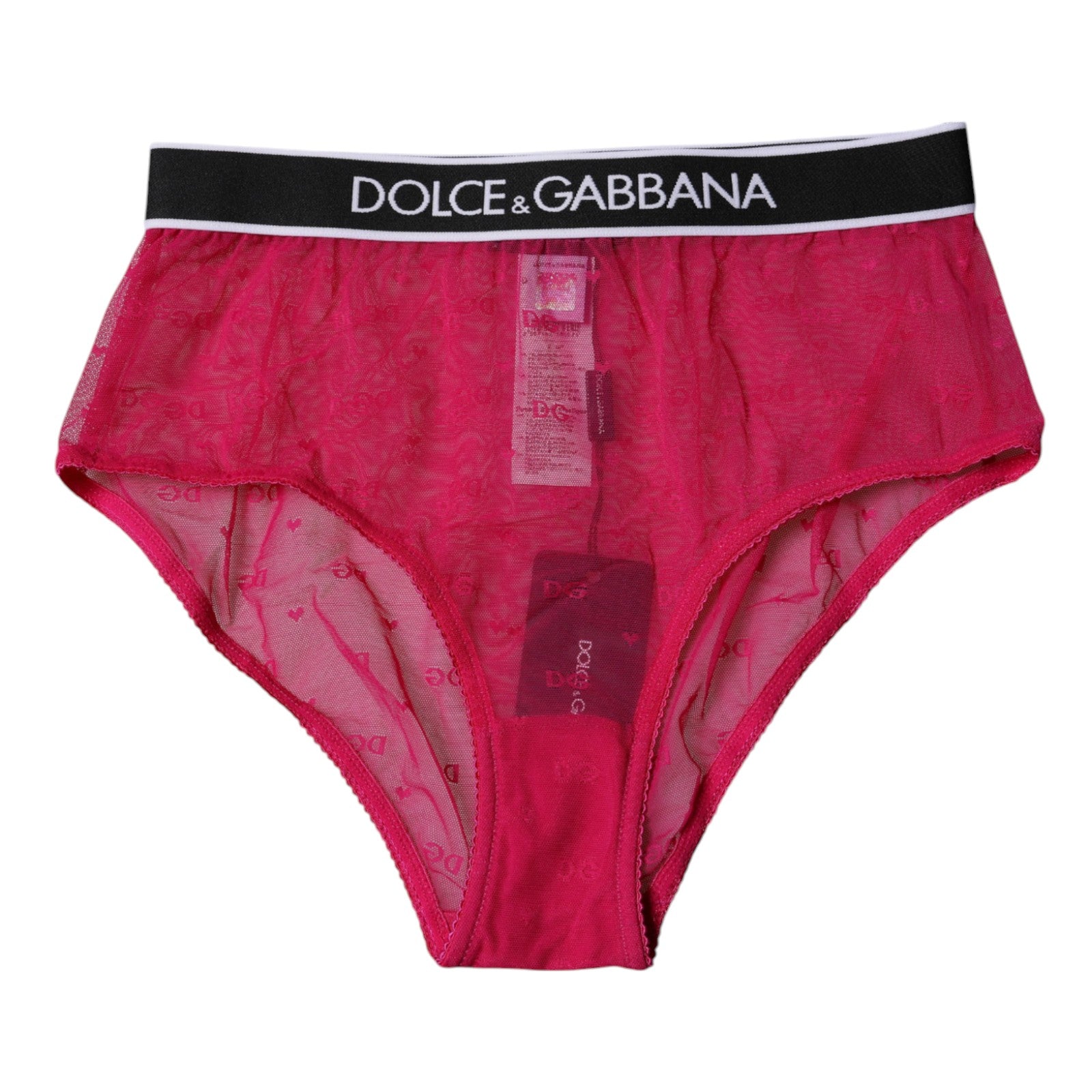Dolce & Gabbana Fuchsia Tüll Nylon mittlere Taille Panty Unterwäsche