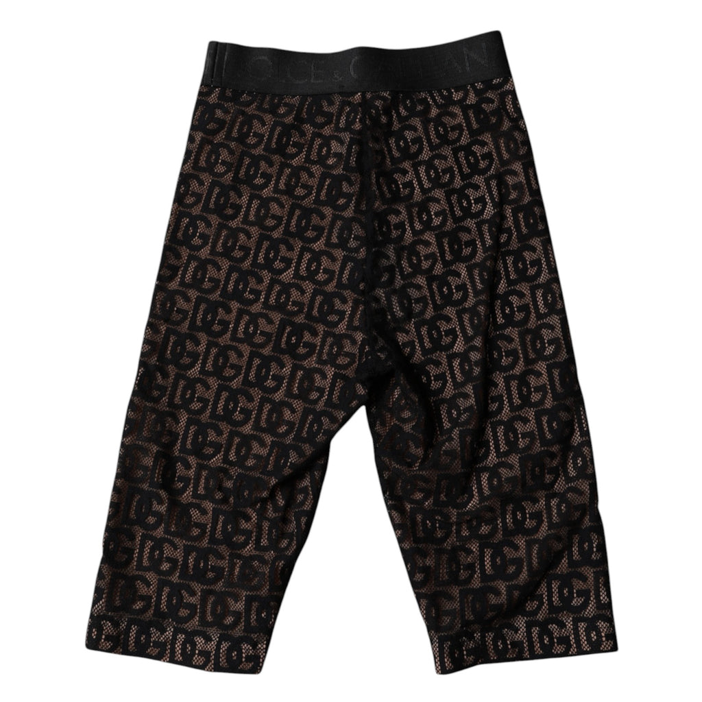 Dolce & Gabbana Schwarze Logo-Monogramm-Kurzstrumpfhose Unterwäsche