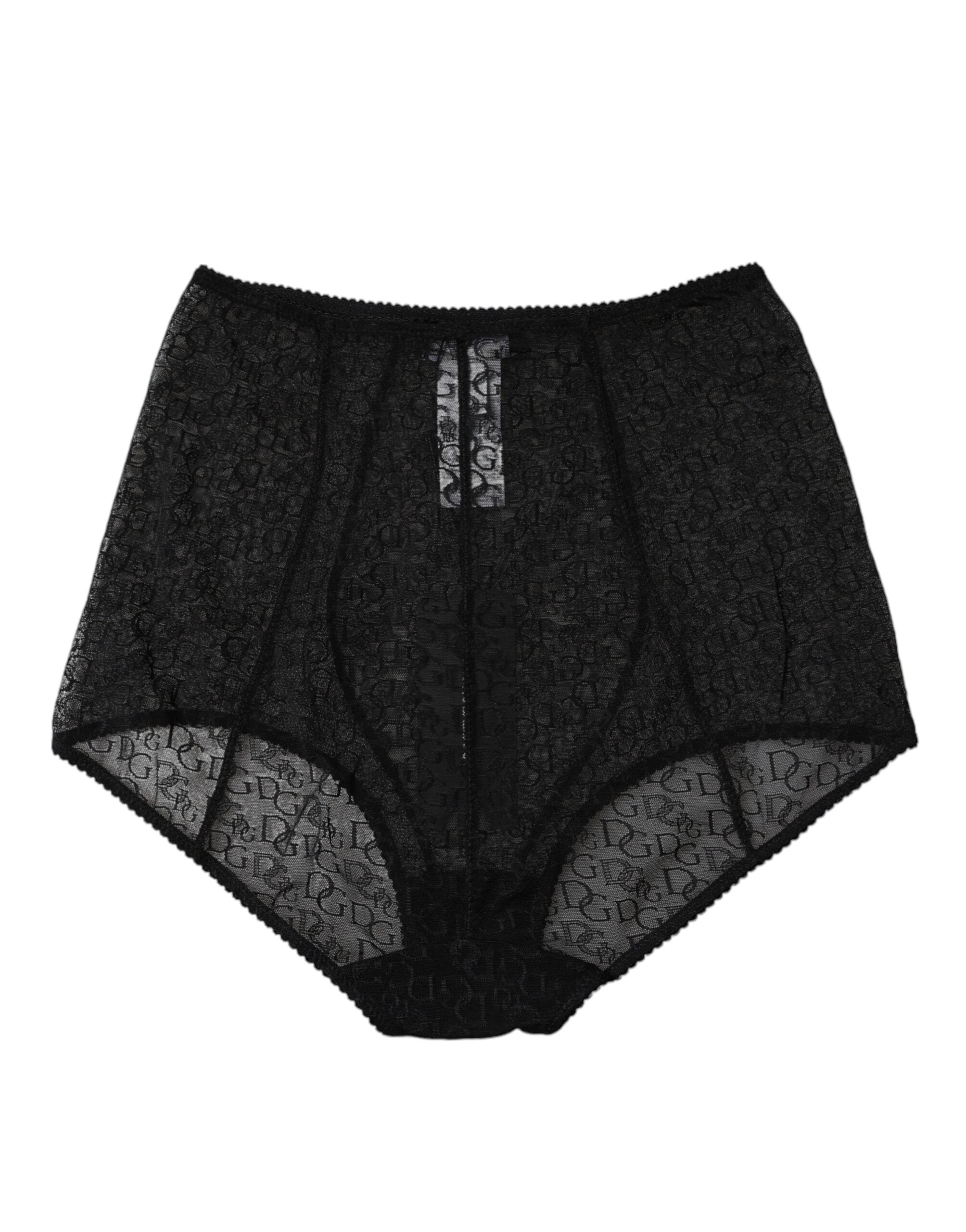 Dolce & Gabbana Schwarzes Logo-Mieder mit hoher Taille Höschen Unterwäsche
