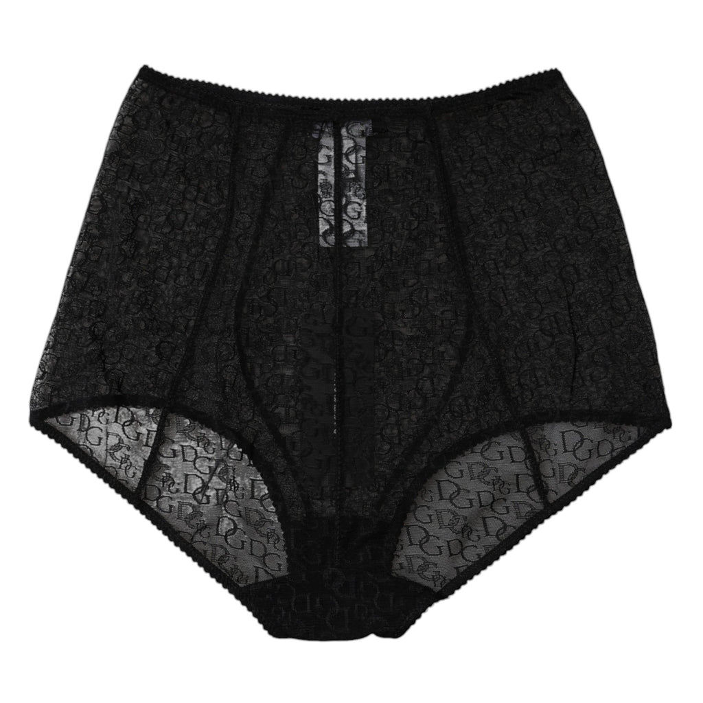 Dolce & Gabbana Schwarzes Logo-Mieder mit hoher Taille Höschen Unterwäsche