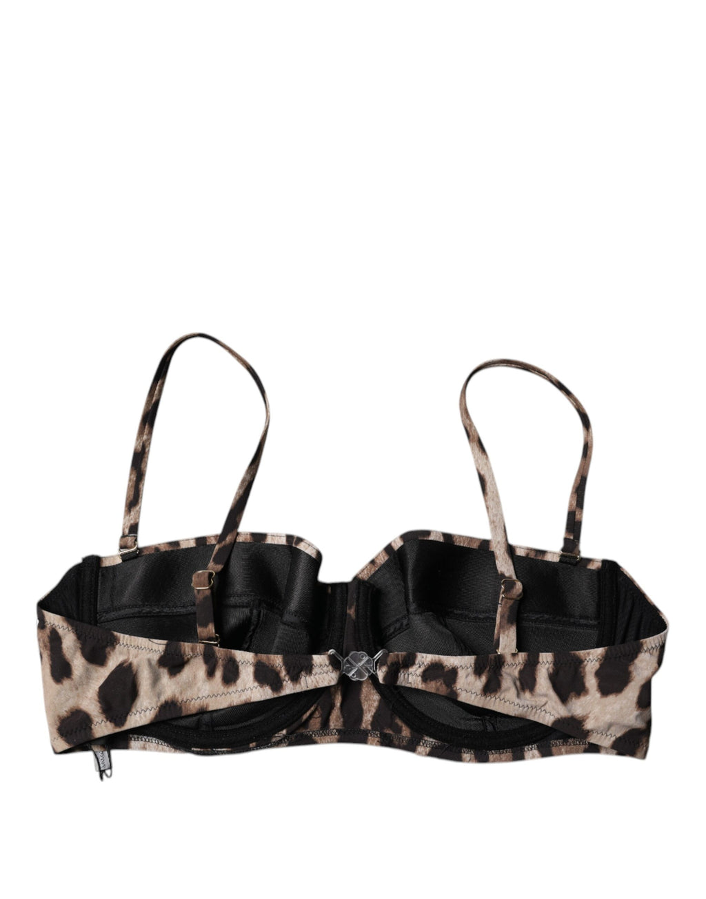 Dolce & Gabbana Brauner Leopard Nylon Balconcino BH Unterwäsche