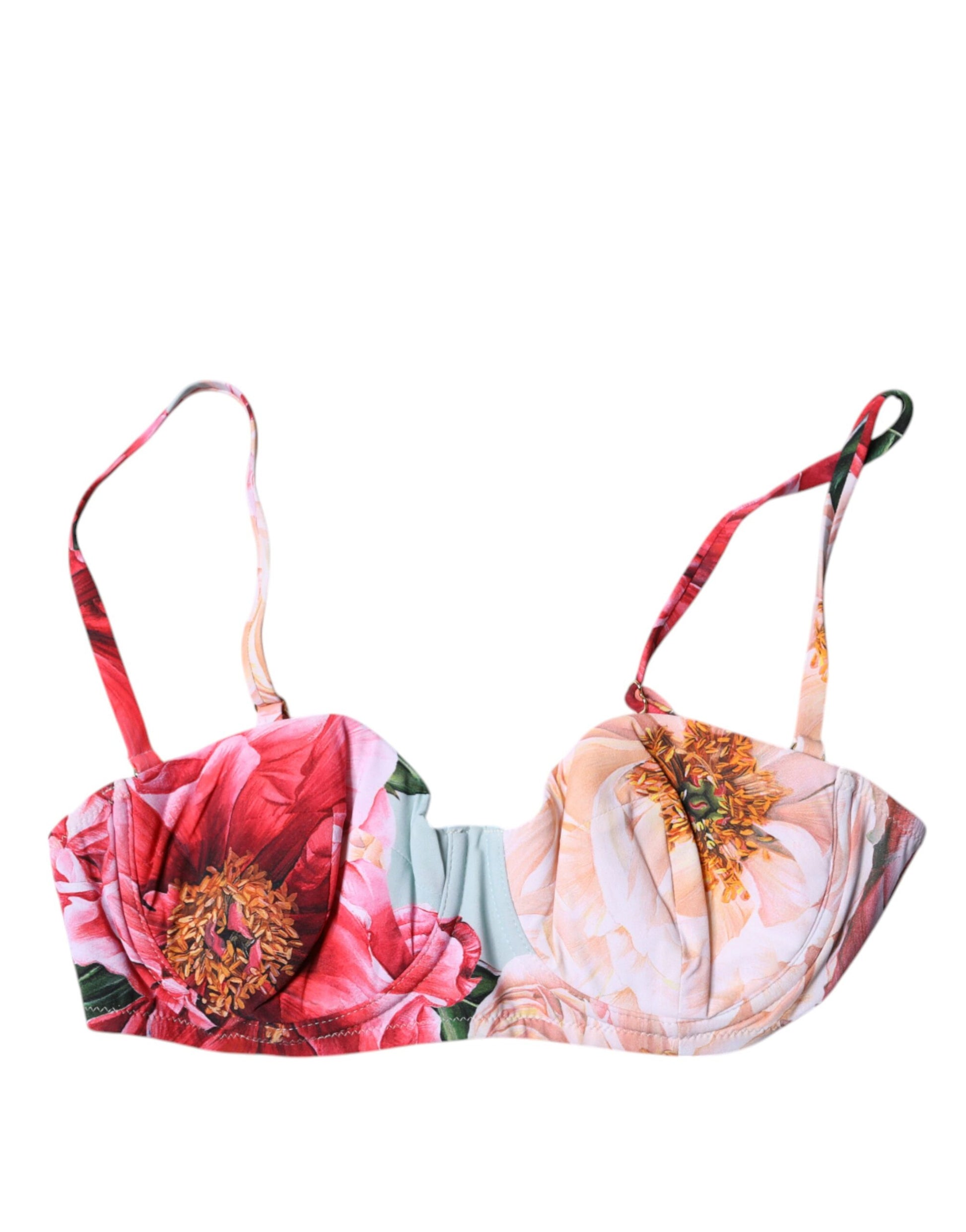 Dolce & Gabbana Multicolor Floral gepolsterter Balconette-BH Unterwäsche
