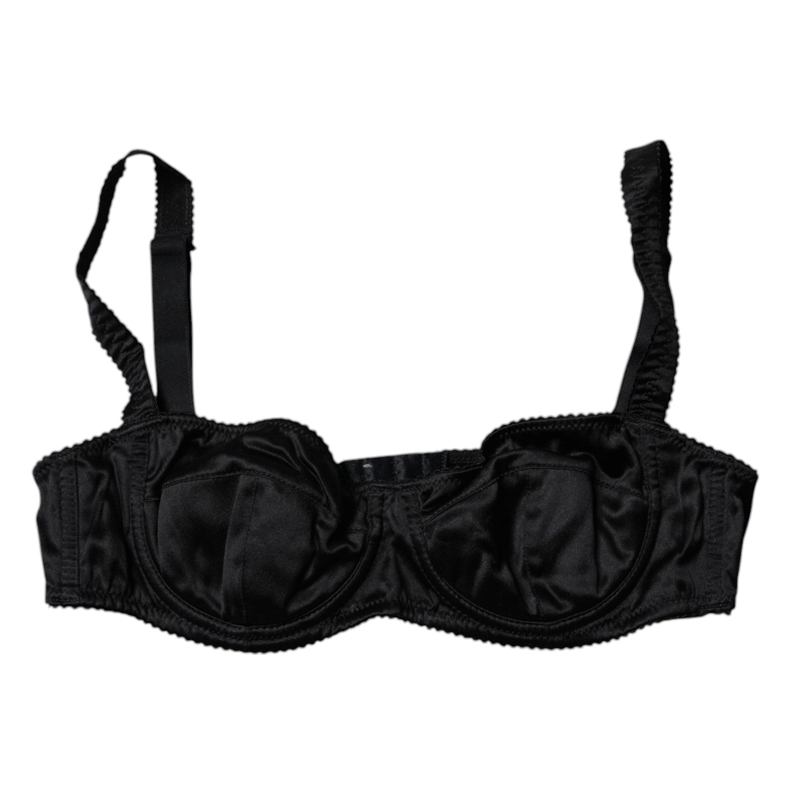 Dolce & Gabbana Schwarzer Seidenstretch-Balconette-BH Unterwäsche