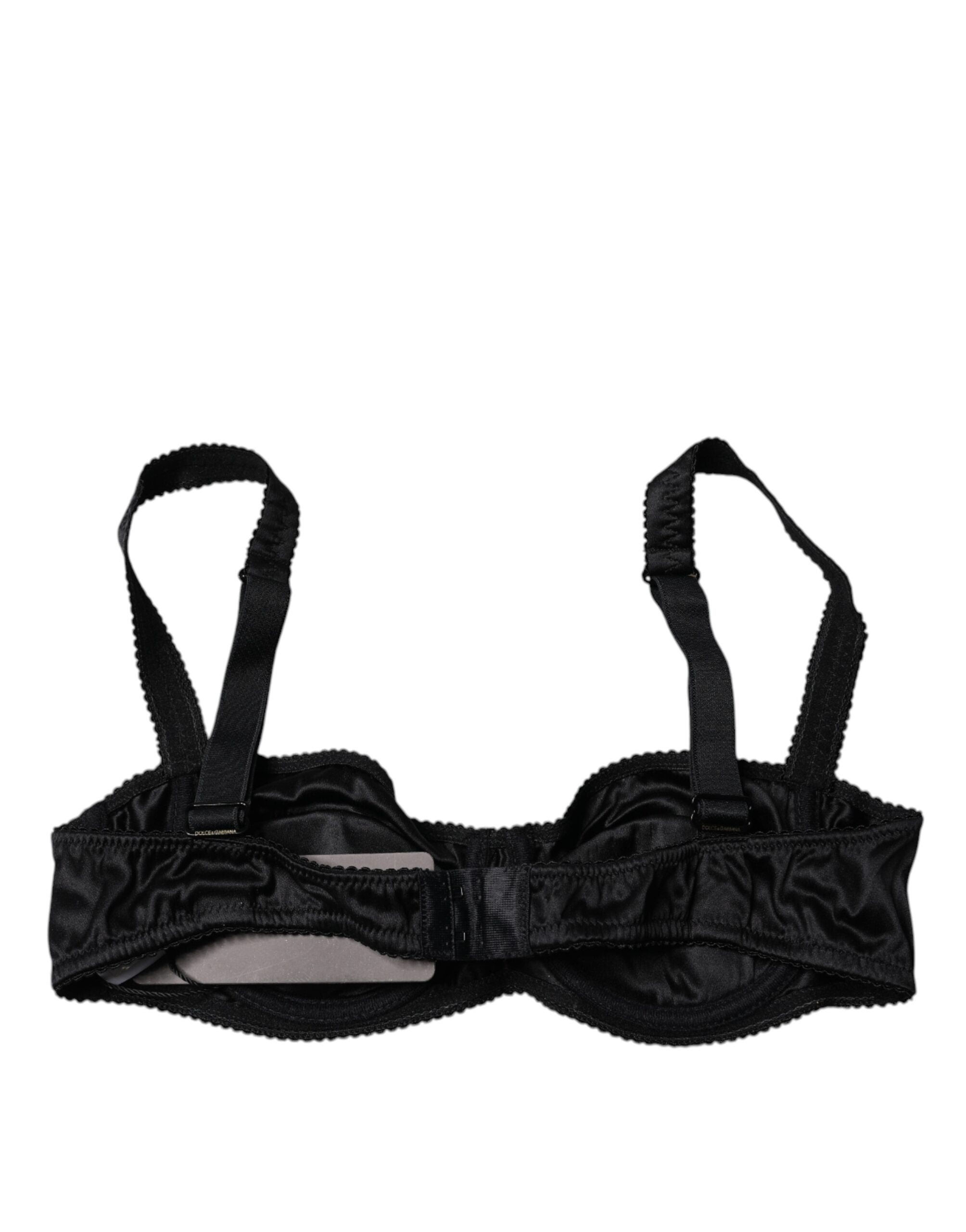 Dolce & Gabbana Schwarzer Seidenstretch-Balconette-BH Unterwäsche