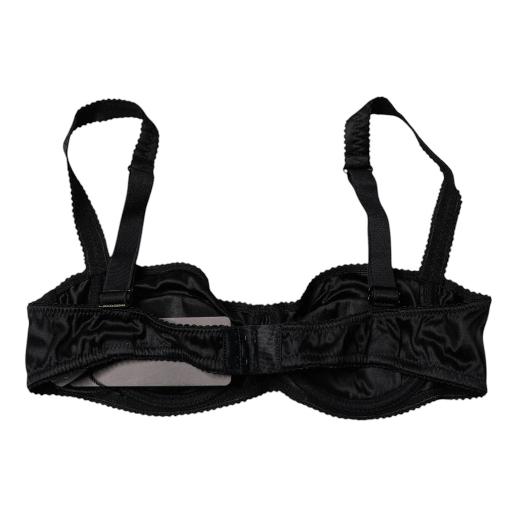 Dolce & Gabbana Schwarzer Seidenstretch-Balconette-BH Unterwäsche