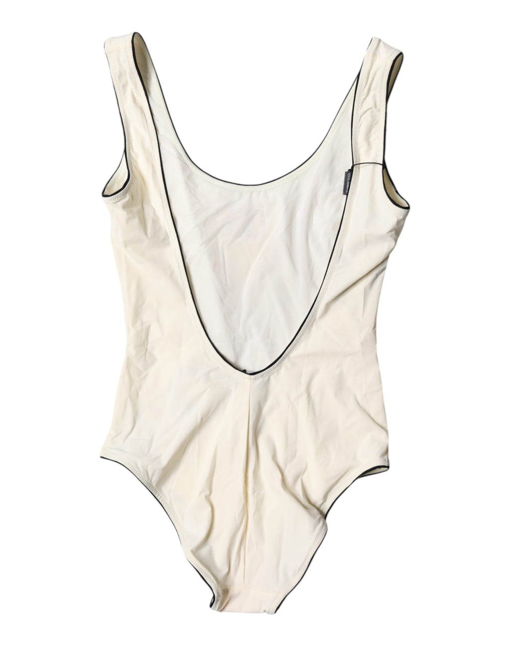 Dolce & Gabbana Weiß Schwarz Logo Einteiler Bademode Badebekleidung