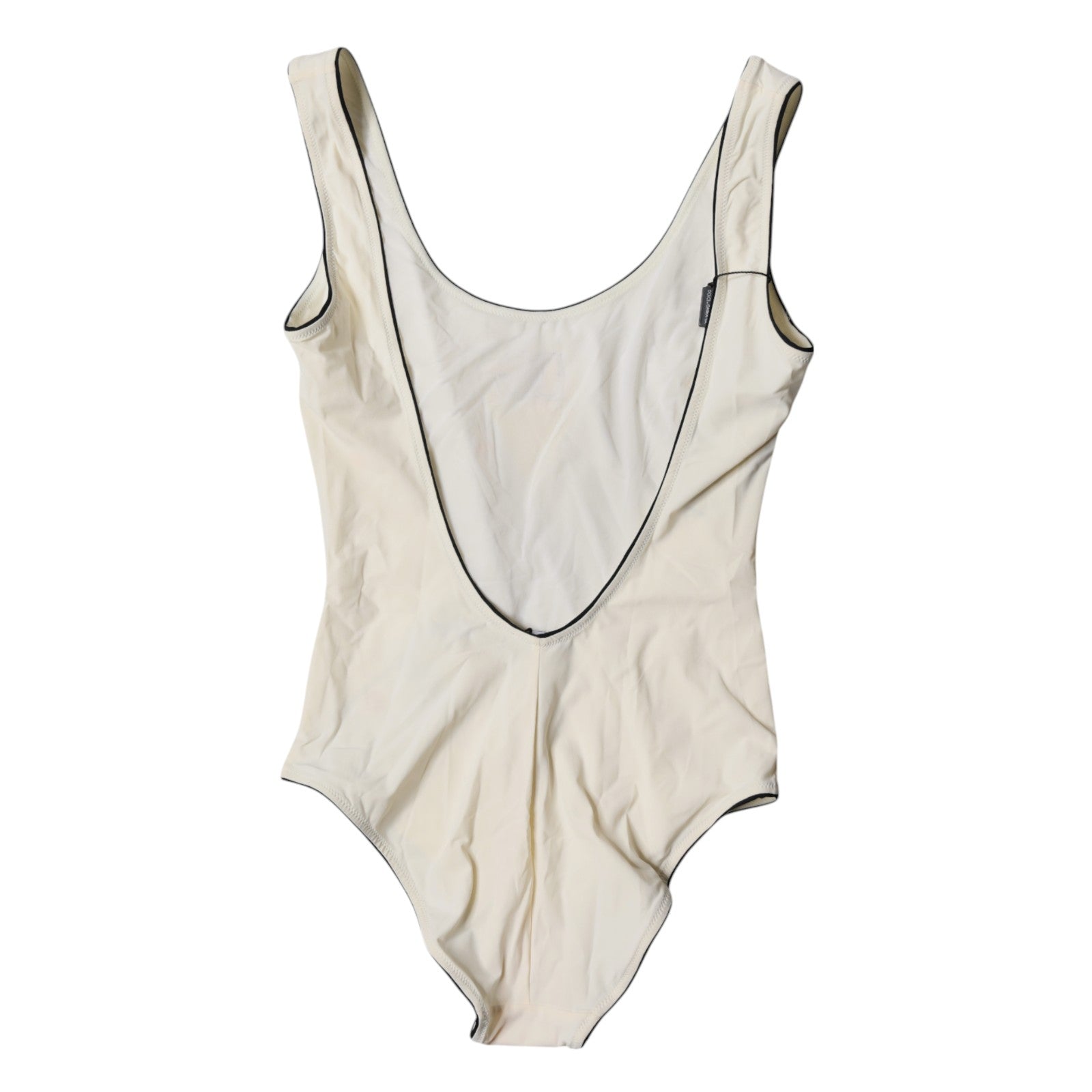 Dolce & Gabbana Weiß Schwarz Logo Einteiler Bademode Badebekleidung