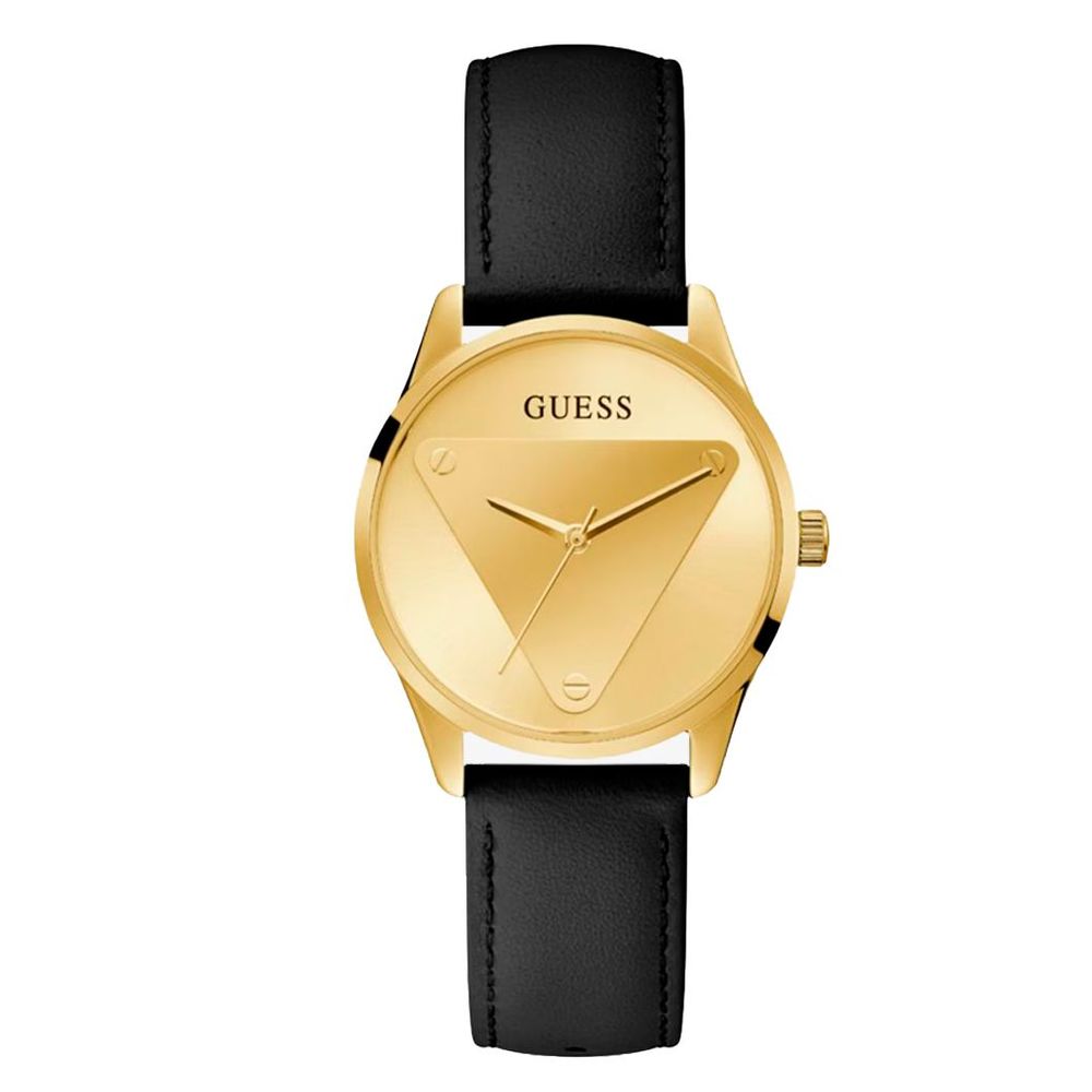 Guess Schwarze Lederuhr