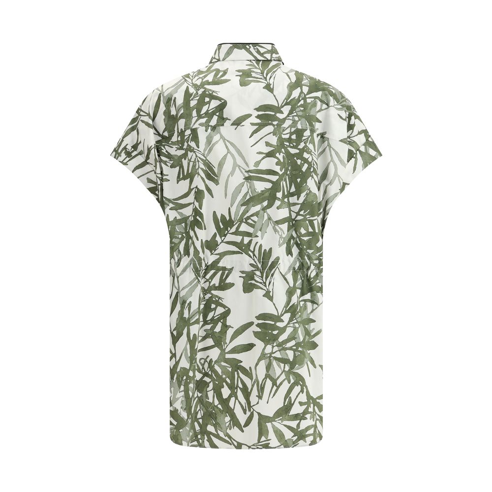 Brunello Cucinelli Blattdruck Long Shirt