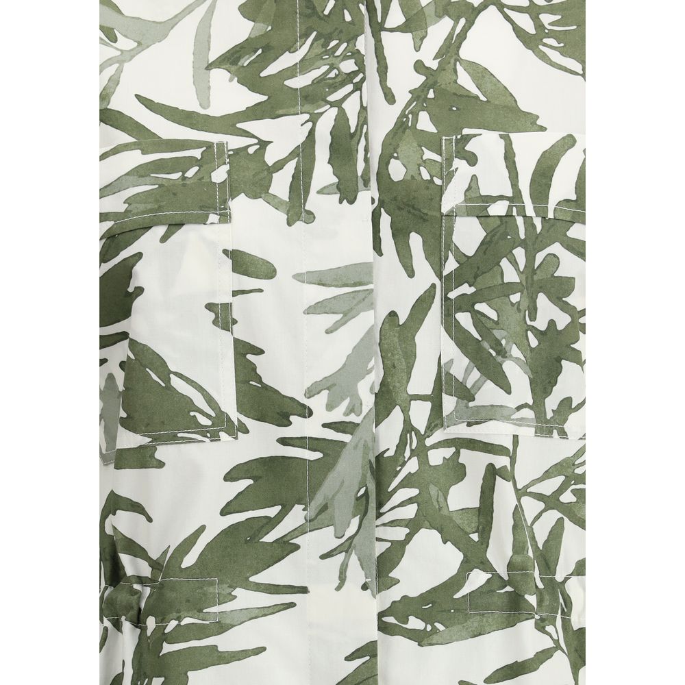 Brunello Cucinelli Blattdruck Long Shirt