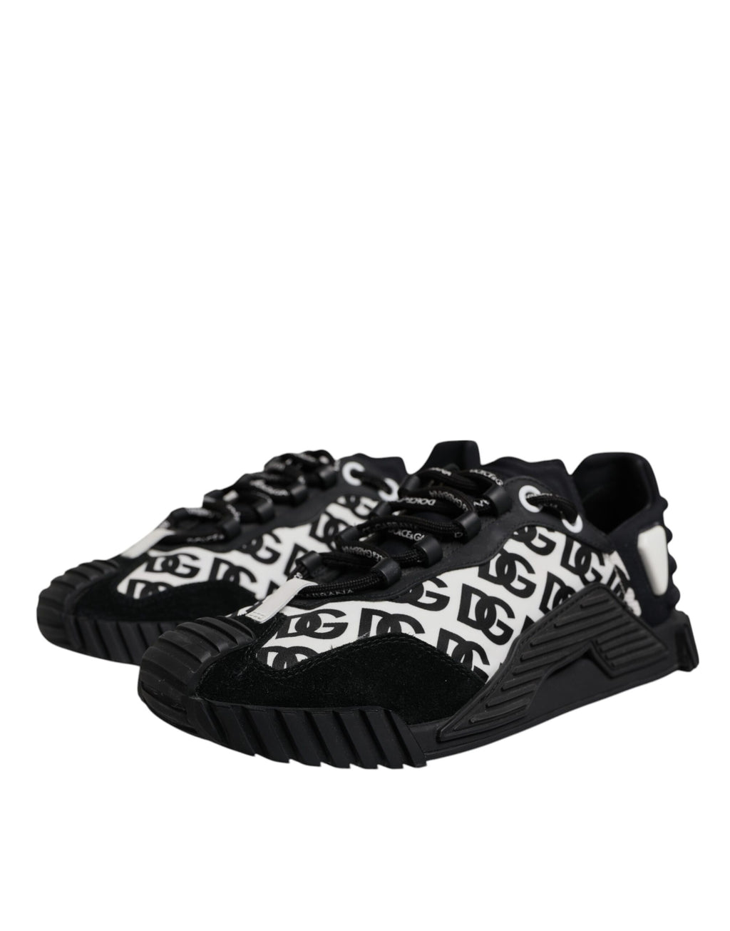 Dolce & Gabbana Schwarz Logo Lace Up Low Top NS1 Turnschuhe Schuhe