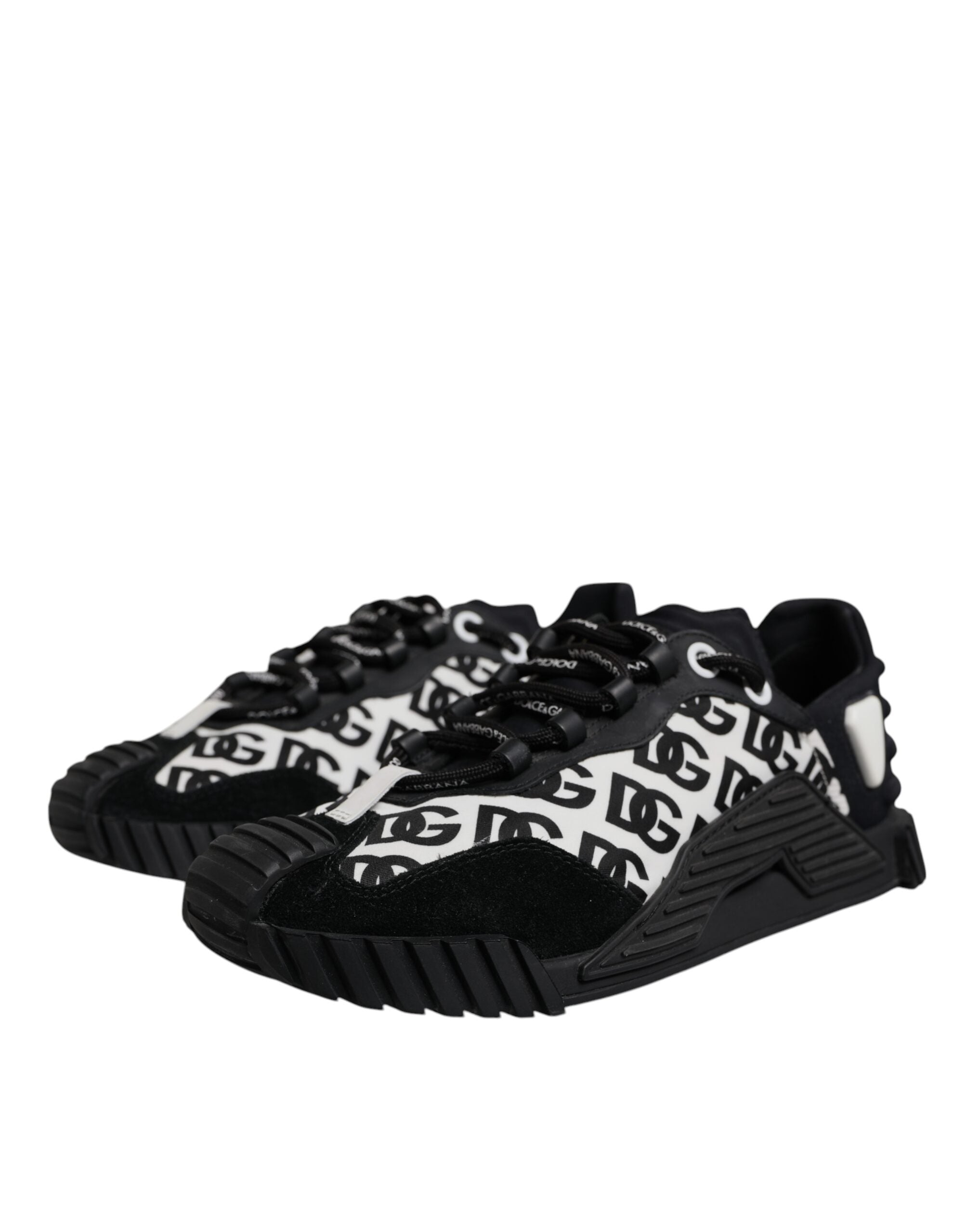 Dolce & Gabbana Schwarz Logo Lace Up Low Top NS1 Turnschuhe Schuhe