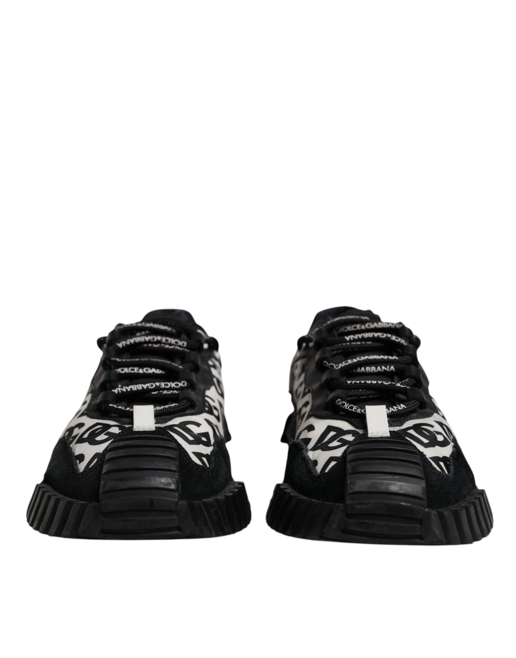 Dolce & Gabbana Schwarz Logo Lace Up Low Top NS1 Turnschuhe Schuhe