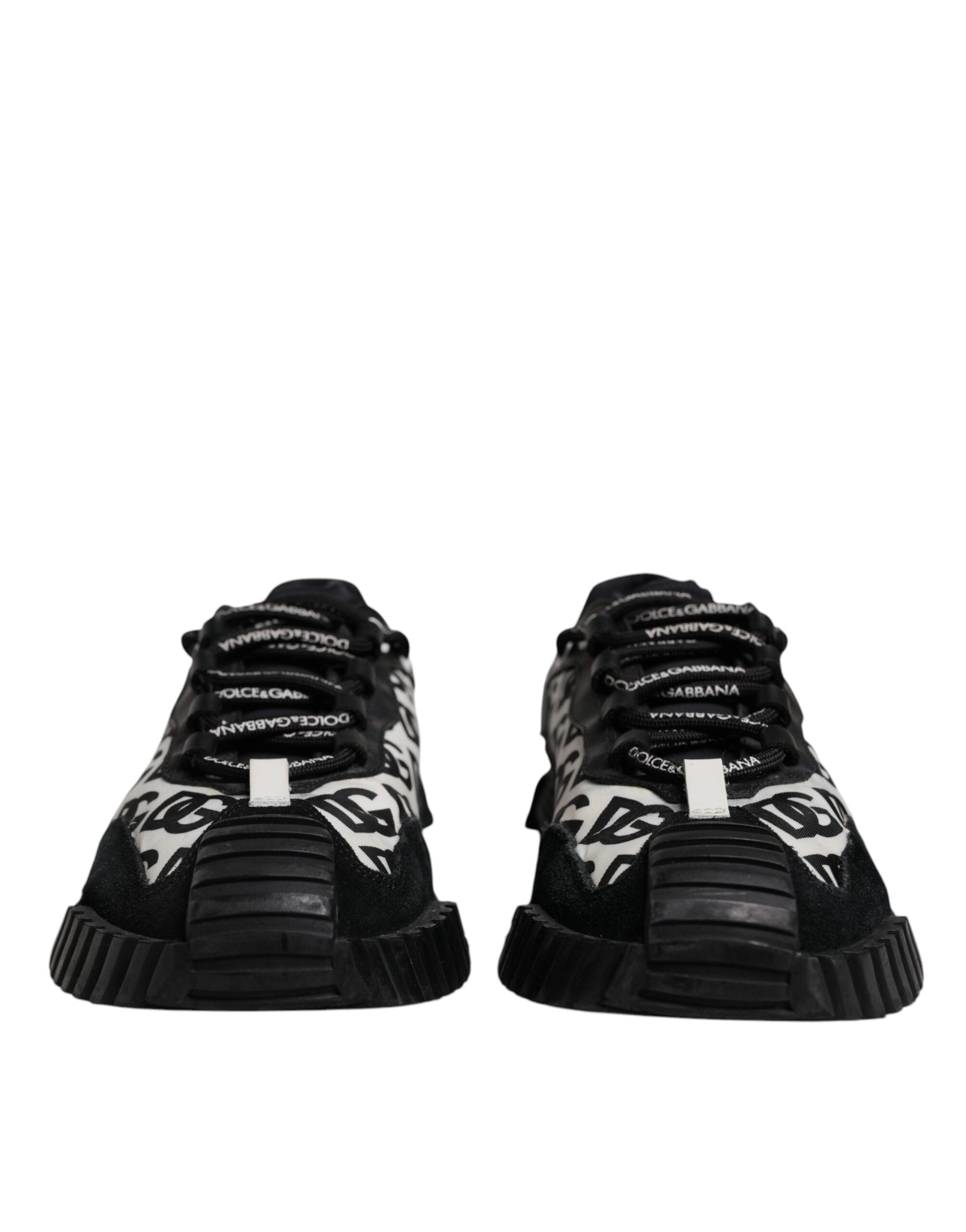 Dolce & Gabbana Schwarz Logo Lace Up Low Top NS1 Turnschuhe Schuhe