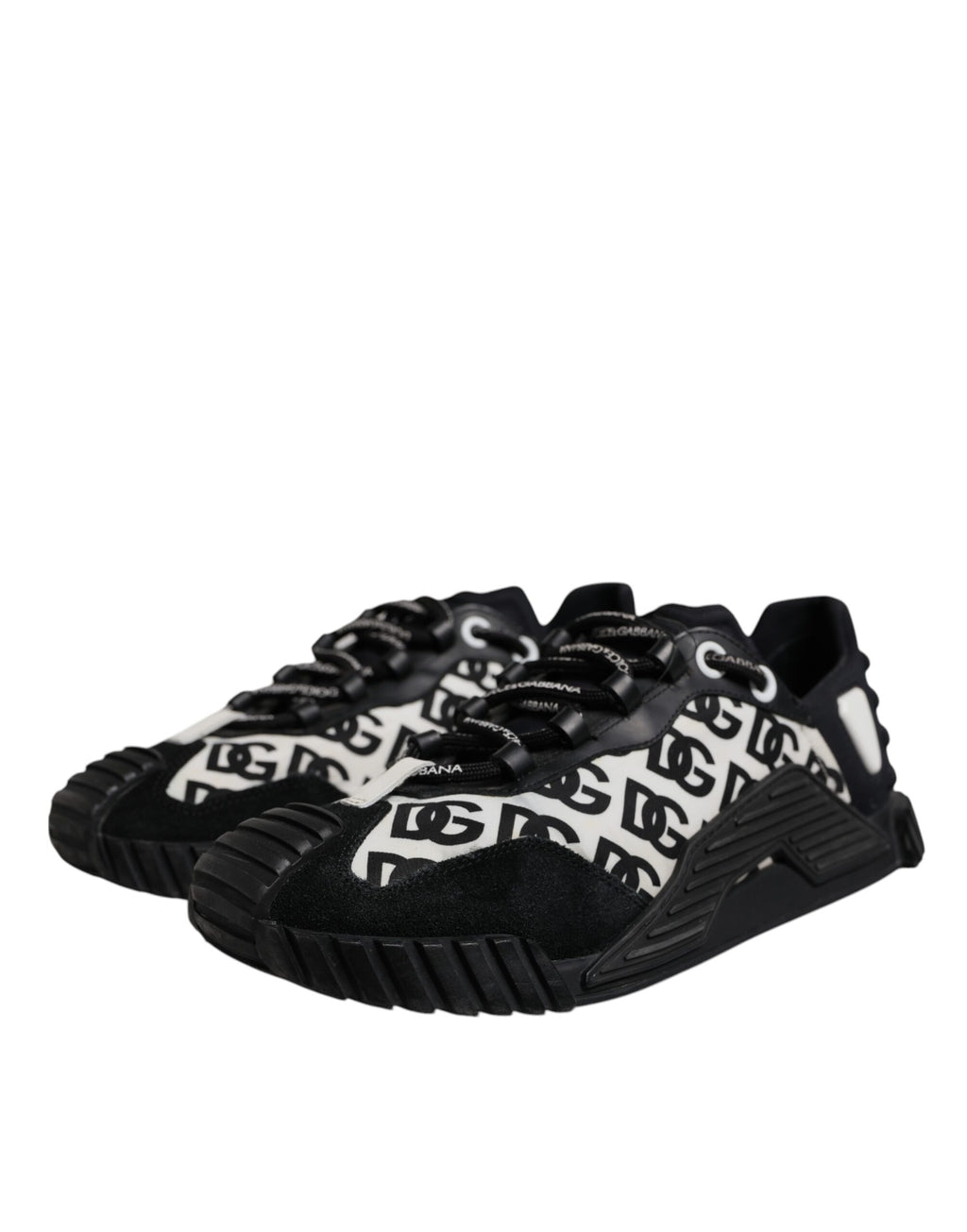 Dolce & Gabbana Schwarz Logo Lace Up Low Top NS1 Turnschuhe Schuhe