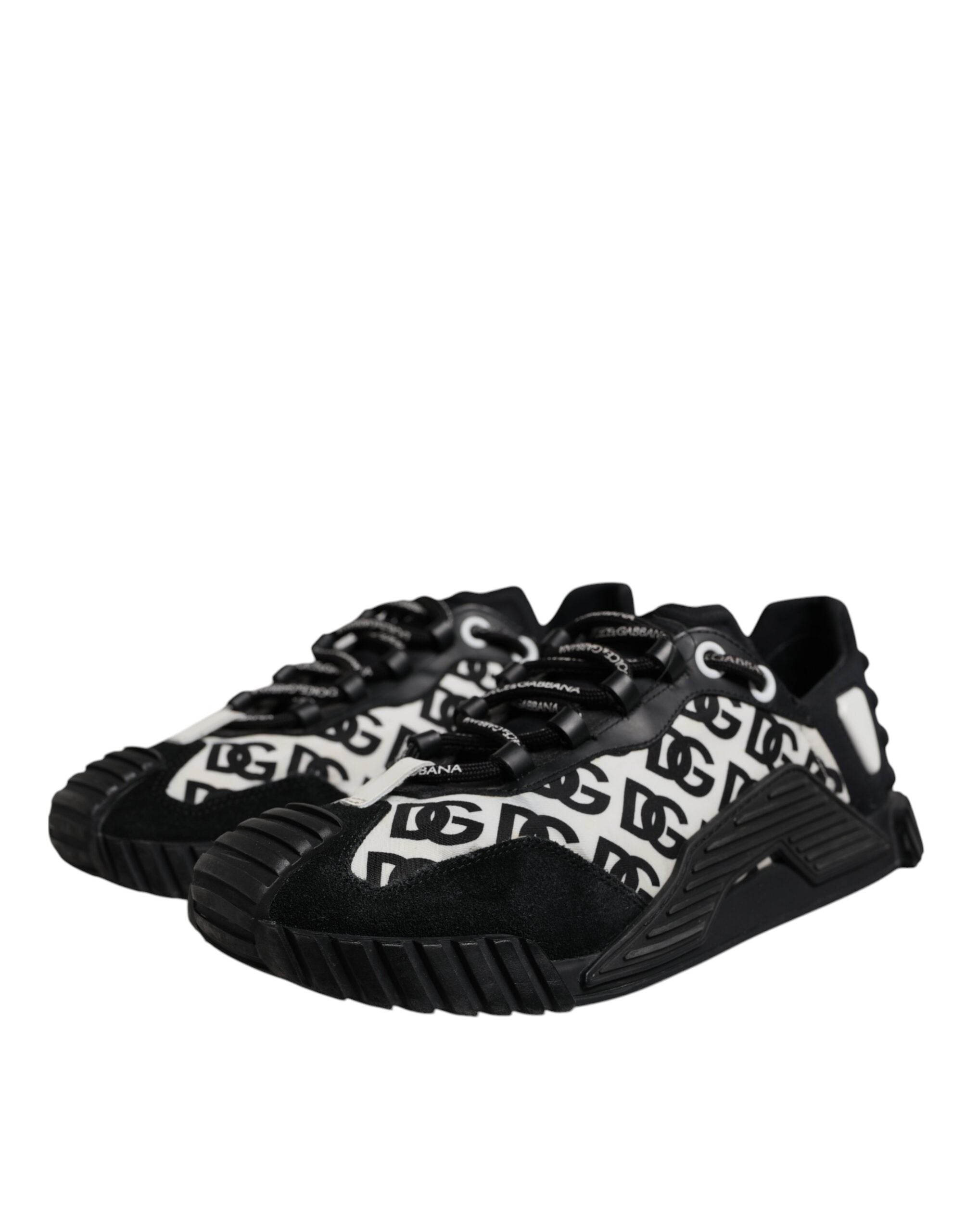 Dolce & Gabbana Schwarz Logo Lace Up Low Top NS1 Turnschuhe Schuhe