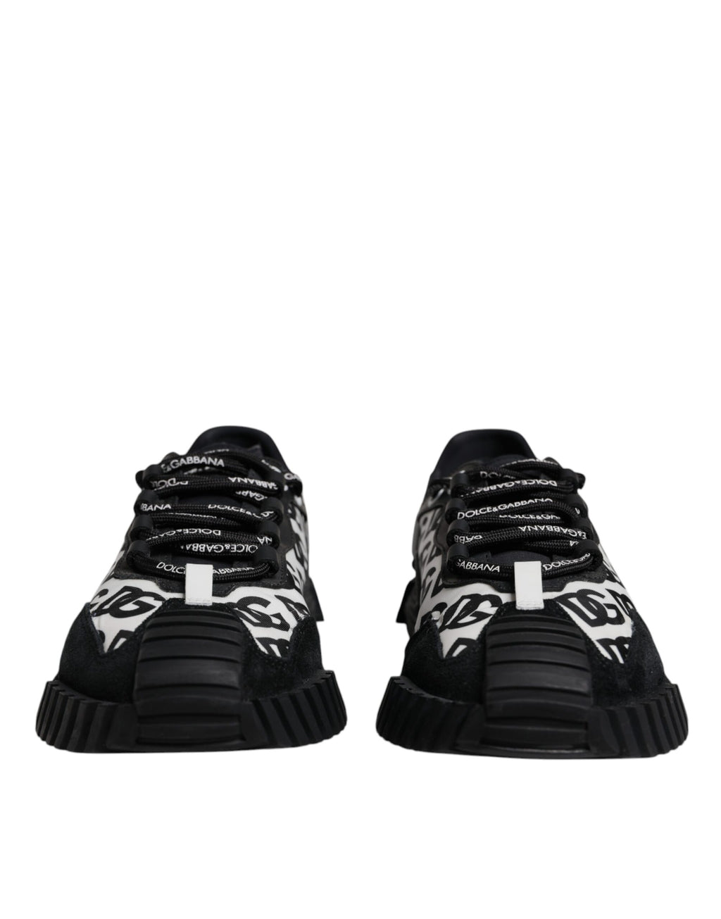 Dolce & Gabbana Schwarz Logo Lace Up Low Top NS1 Turnschuhe Schuhe