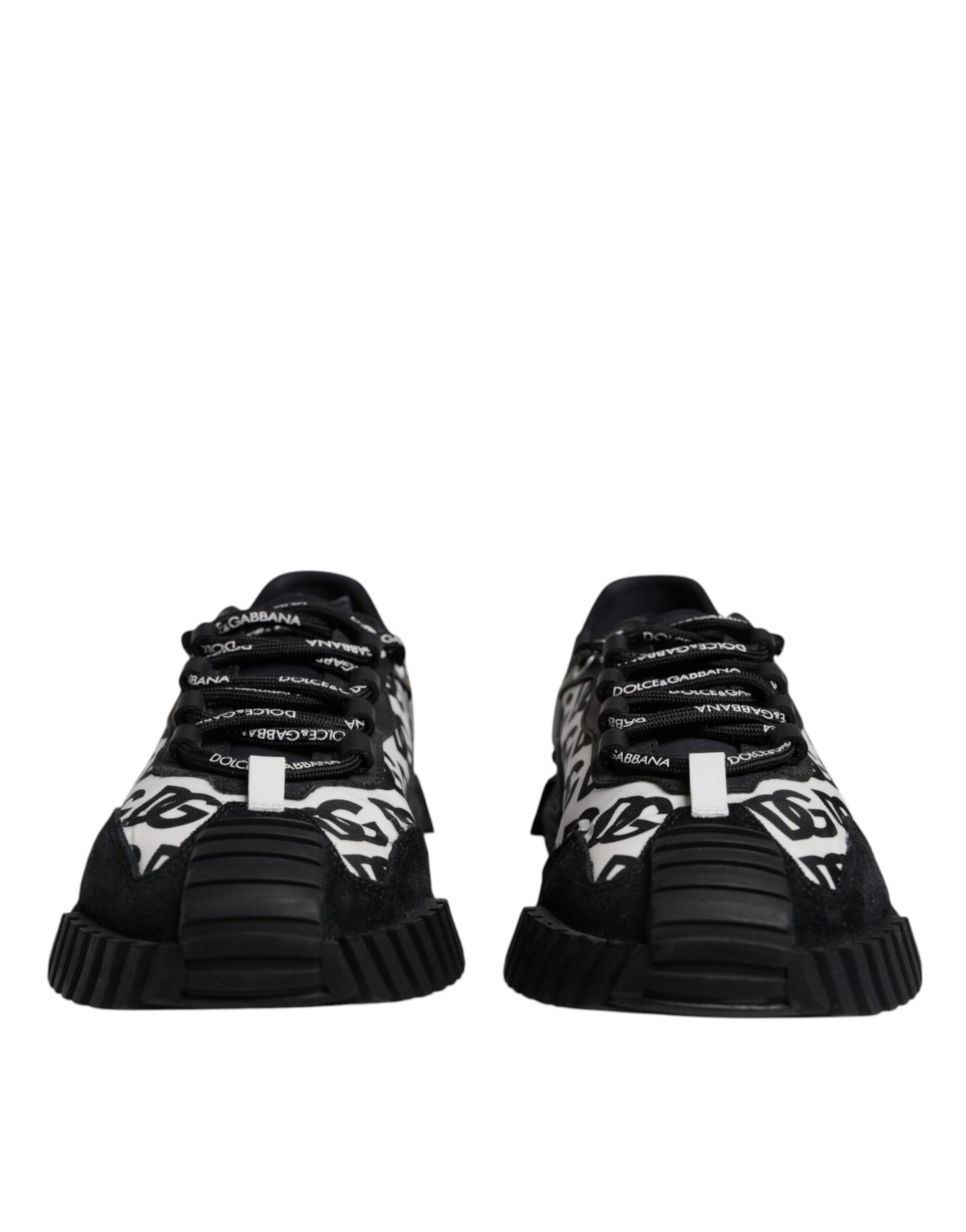 Dolce & Gabbana Schwarz Logo Lace Up Low Top NS1 Turnschuhe Schuhe