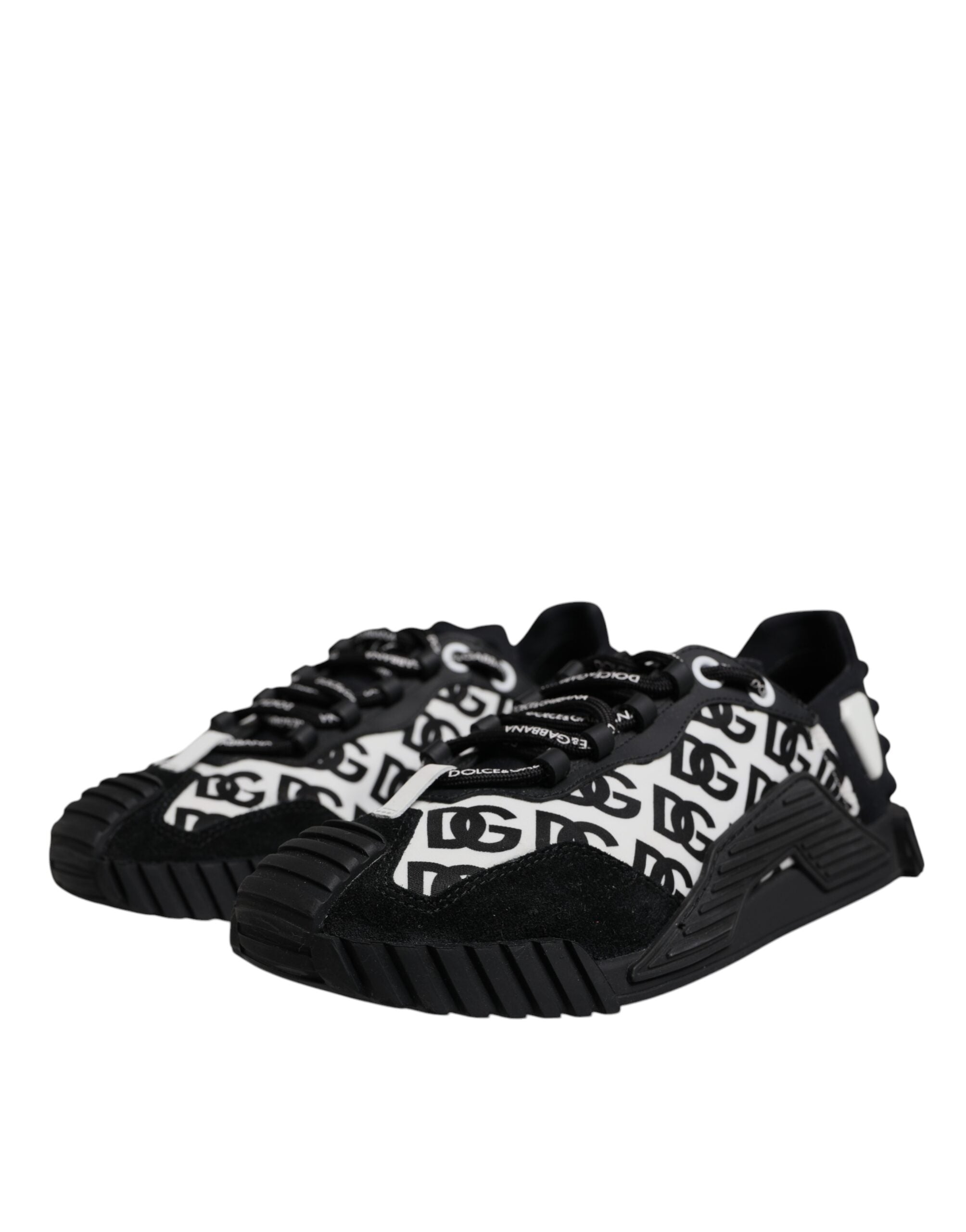 Dolce & Gabbana Schwarz Logo Lace Up Low Top NS1 Turnschuhe Schuhe