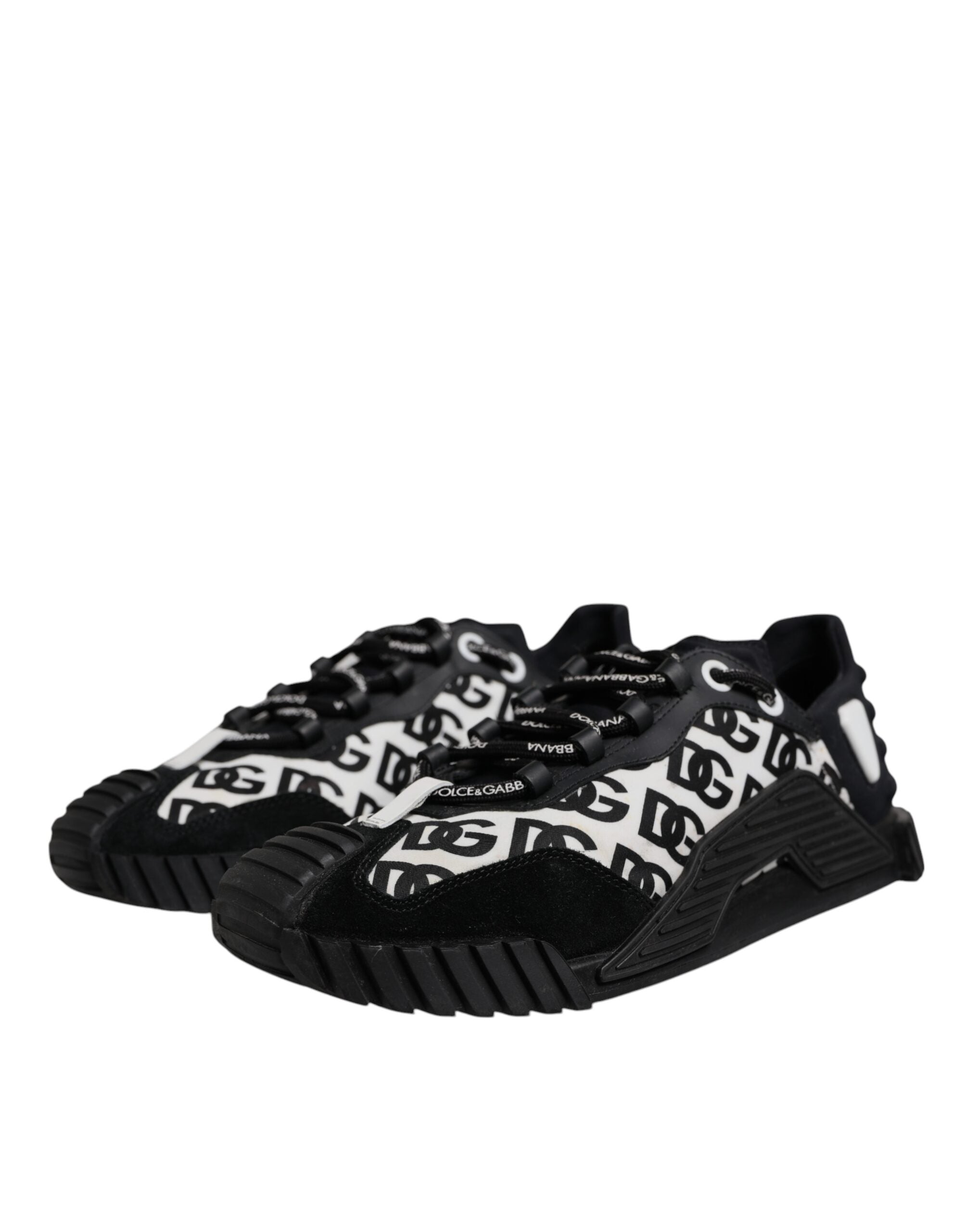 Dolce & Gabbana Schwarz Logo Lace Up Low Top NS1 Turnschuhe Schuhe