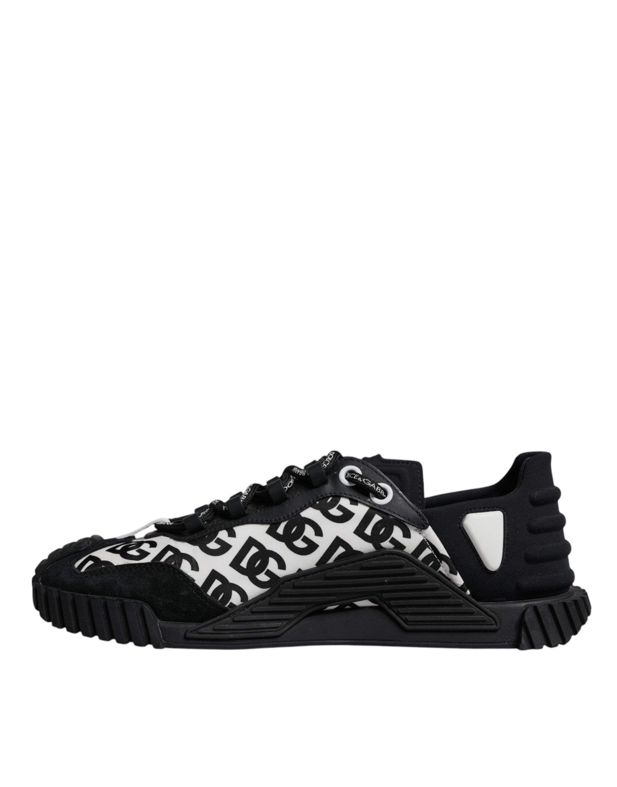 Dolce & Gabbana Schwarz Logo Lace Up Low Top NS1 Turnschuhe Schuhe