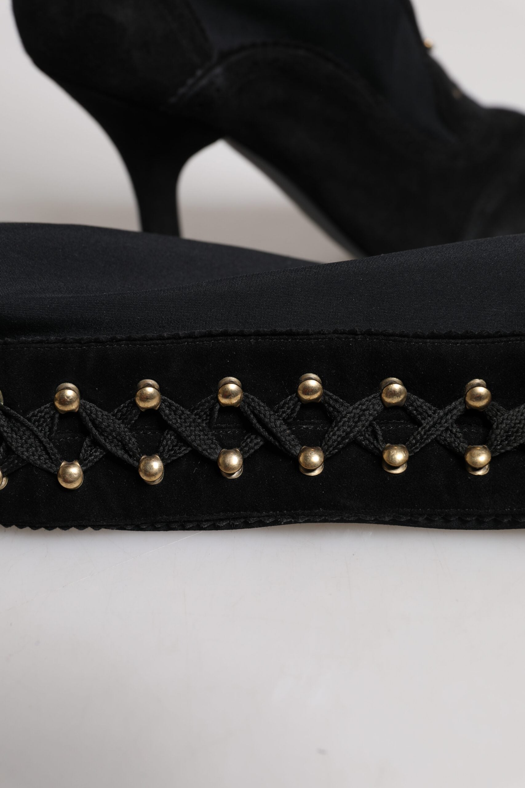 Dolce & Gabbana Schwarz Lace Up Heels Hohe Stiefel Schuhe