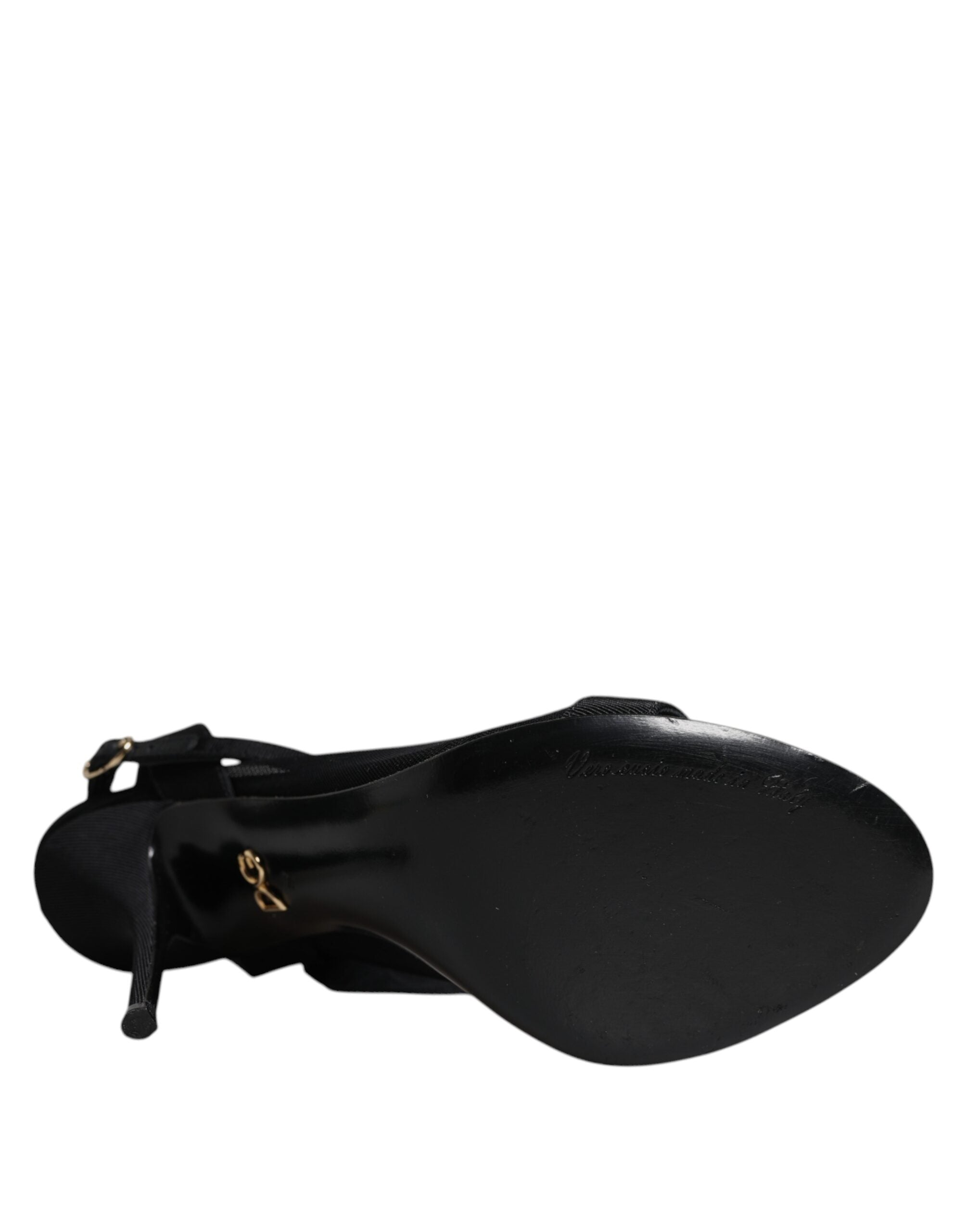 Dolce & Gabbana Schwarz Tüll Stretch Heels Sandalen Schuhe