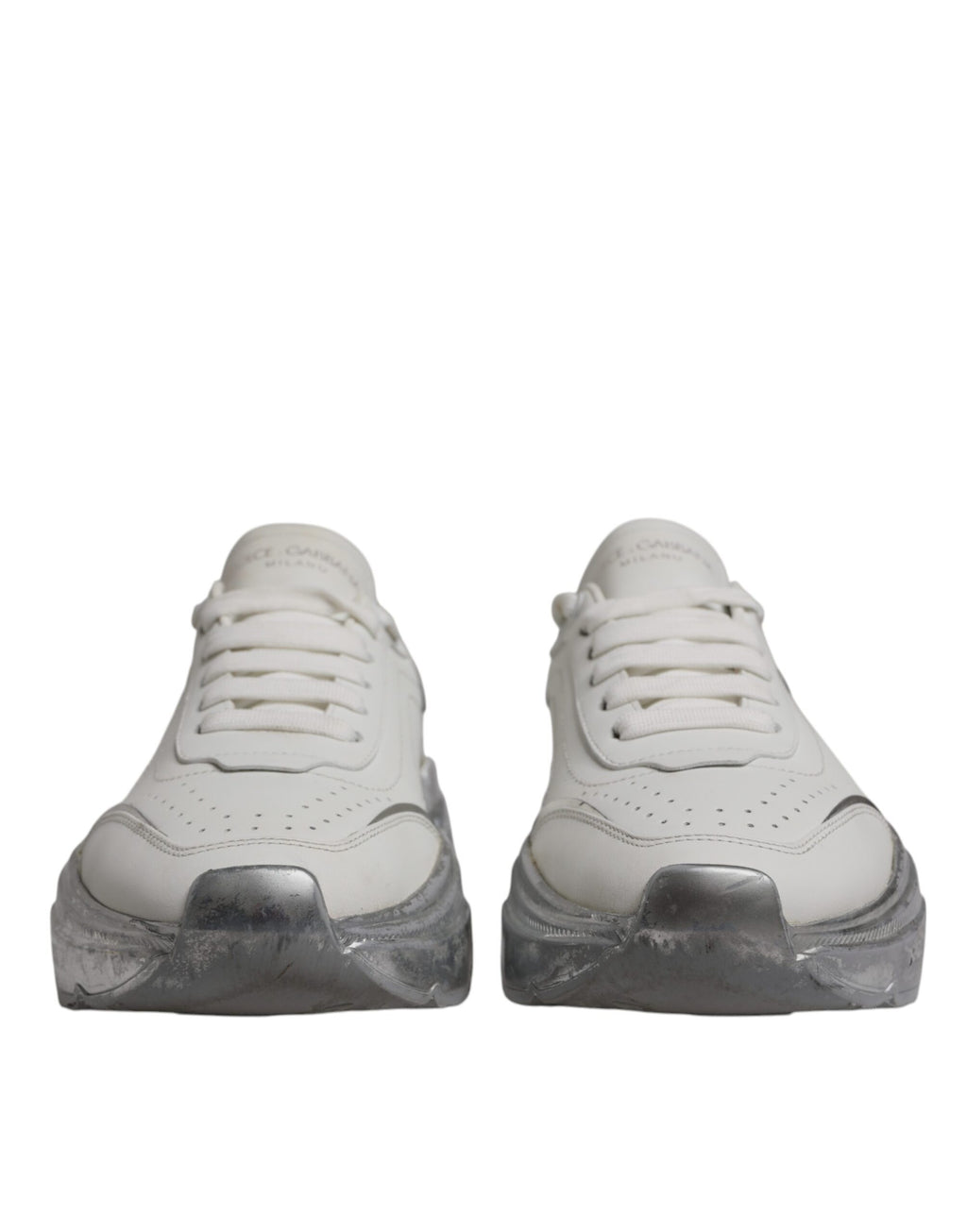 Dolce & Gabbana Weiß Silber Daymaster Low Top Sneaker Schuhe
