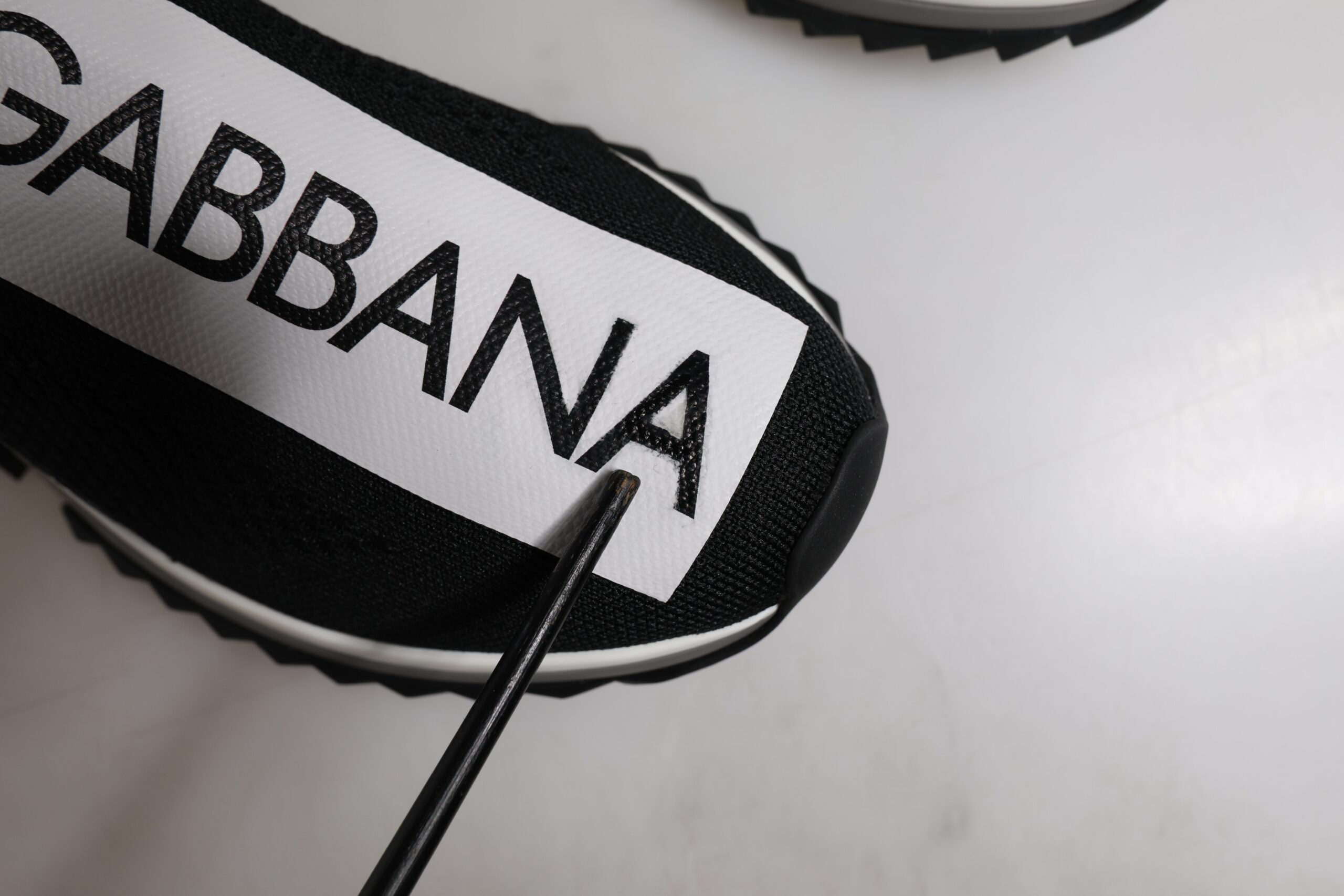 Dolce & Gabbana Schwarz Weiß Slip On Sorrento Sneakers Schuhe